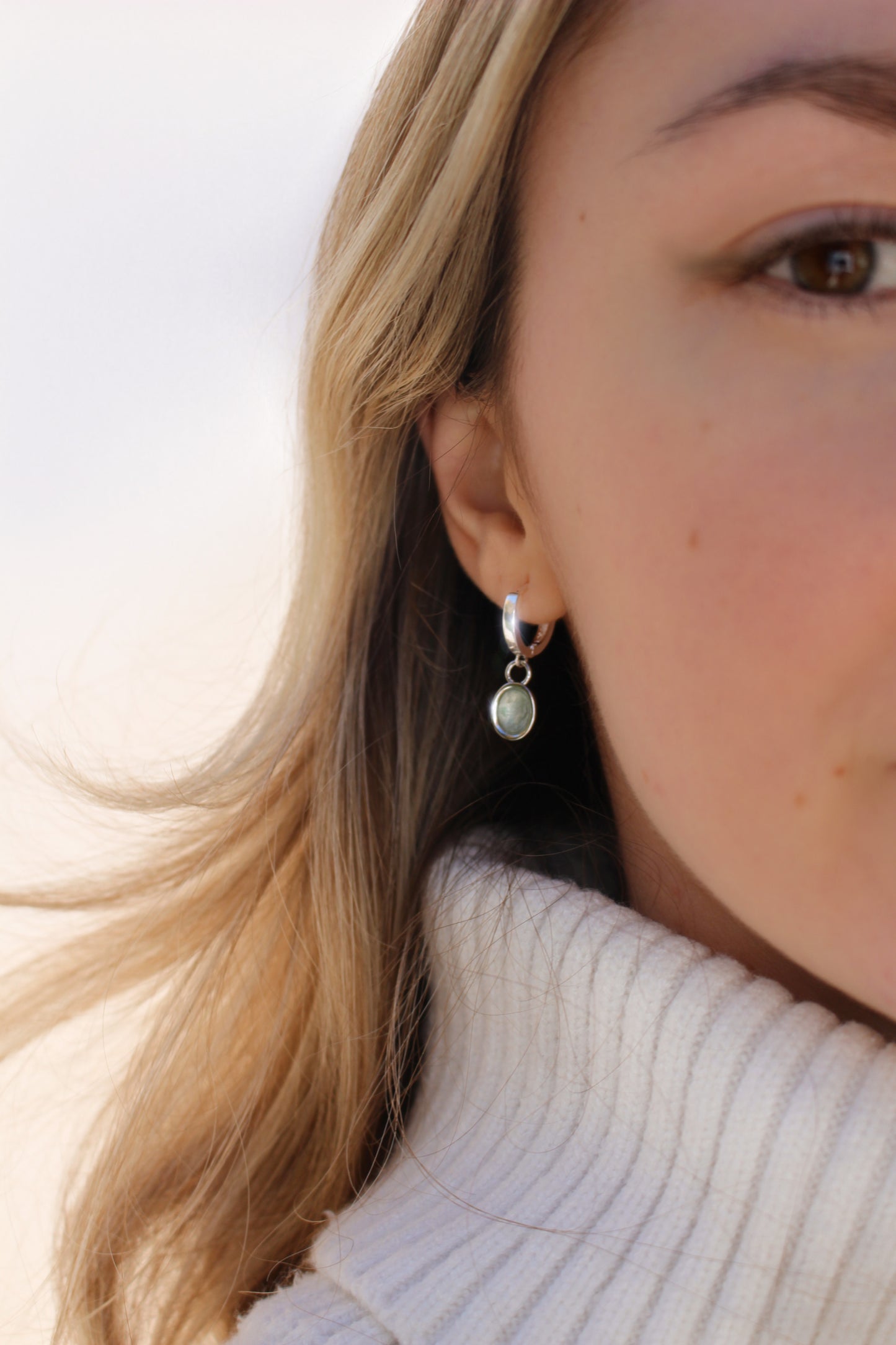 Gemstones Drop Earrings in 925 Sterling Silver ∙ Multifaceted Natural Dangling Gemstone Hoops