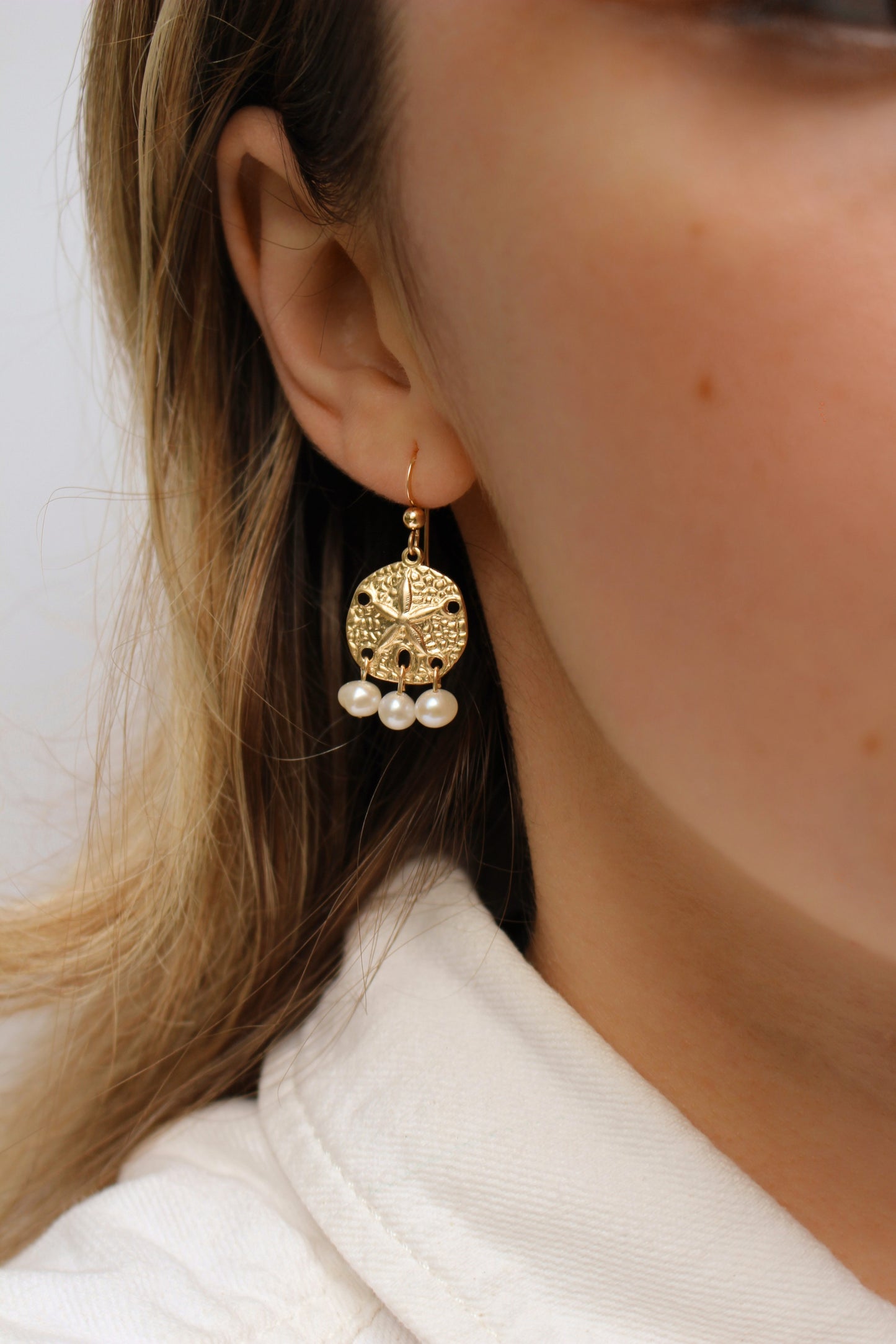 Abundance Earrings ∙ 14k Gold Filled Sand Dollar Drop Earrings