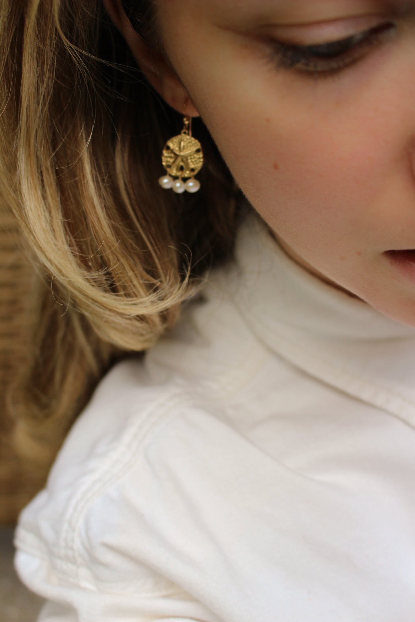 Abundance Earrings ∙ 14k Gold Filled Sand Dollar Drop Earrings