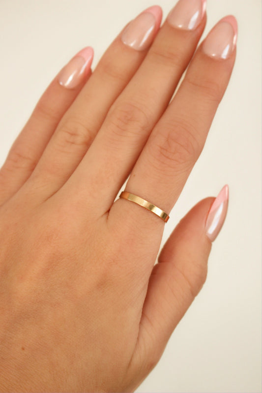 Basic Thick Band Ring in 14k Gold Filled or 925 Sterling Silver