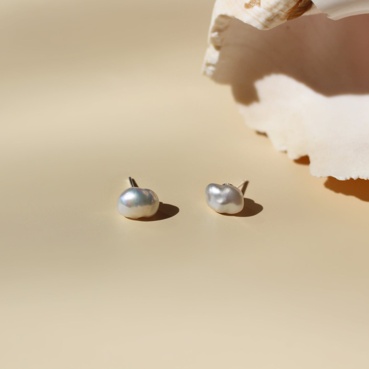 Star Shape Fresh Water Baroque Pearl Studs Earrings