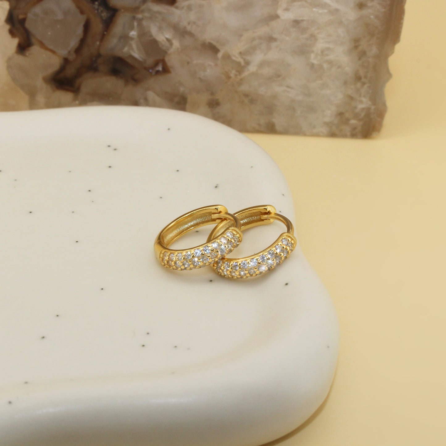 Pave Diamond Hoops ∙ 18k Gold 925 Sterling Silver ∙ AAA+ Micro Paved CZ Hoops Earrings For Women ∙ 10mm