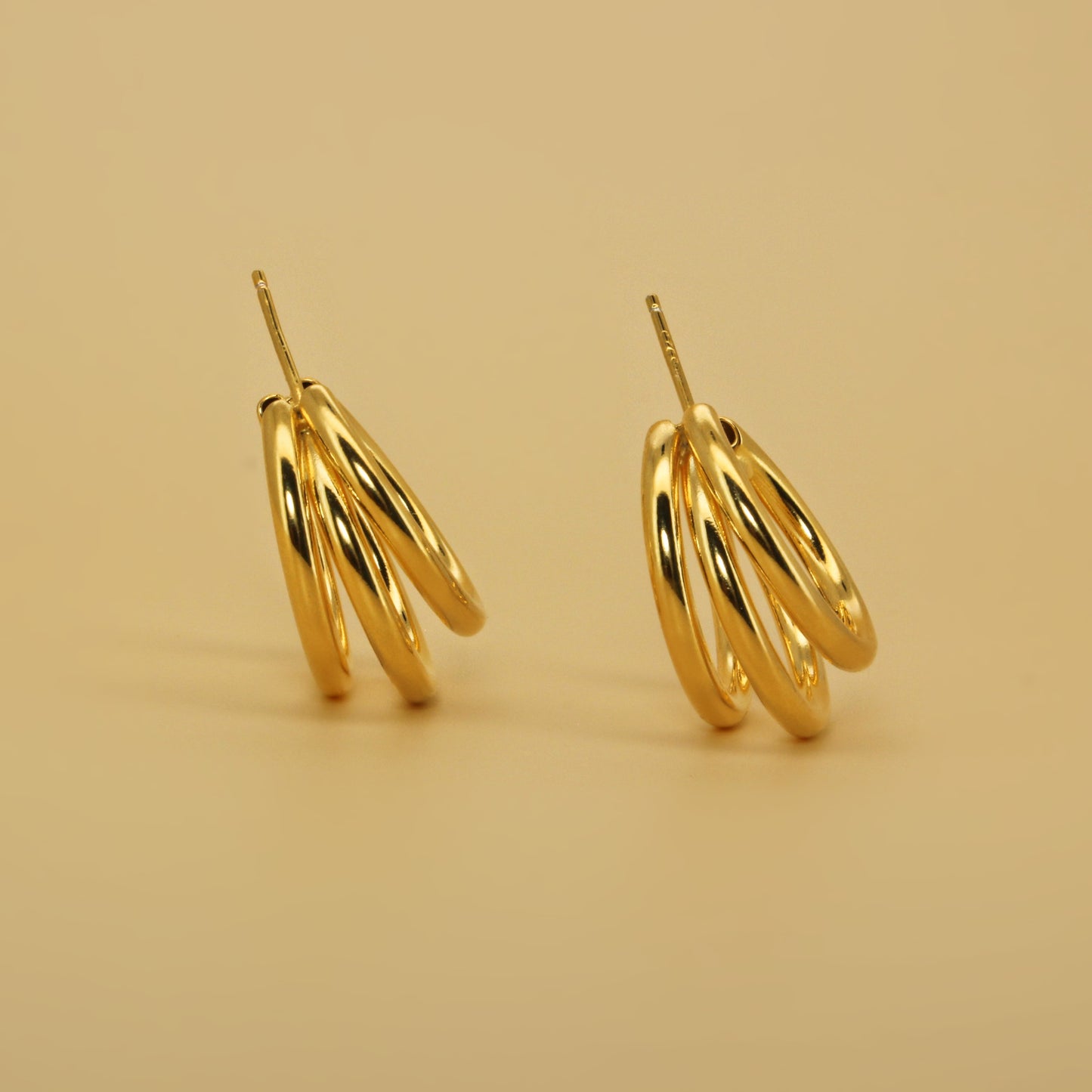 ELOISE - 3 Strands Bold Gold Hoops in 925 Sterling Silver
