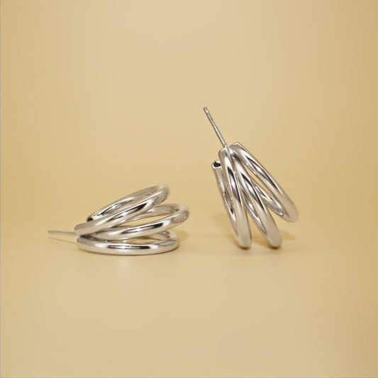 ELOISE - 3 Strands Bold Gold Hoops in 925 Sterling Silver