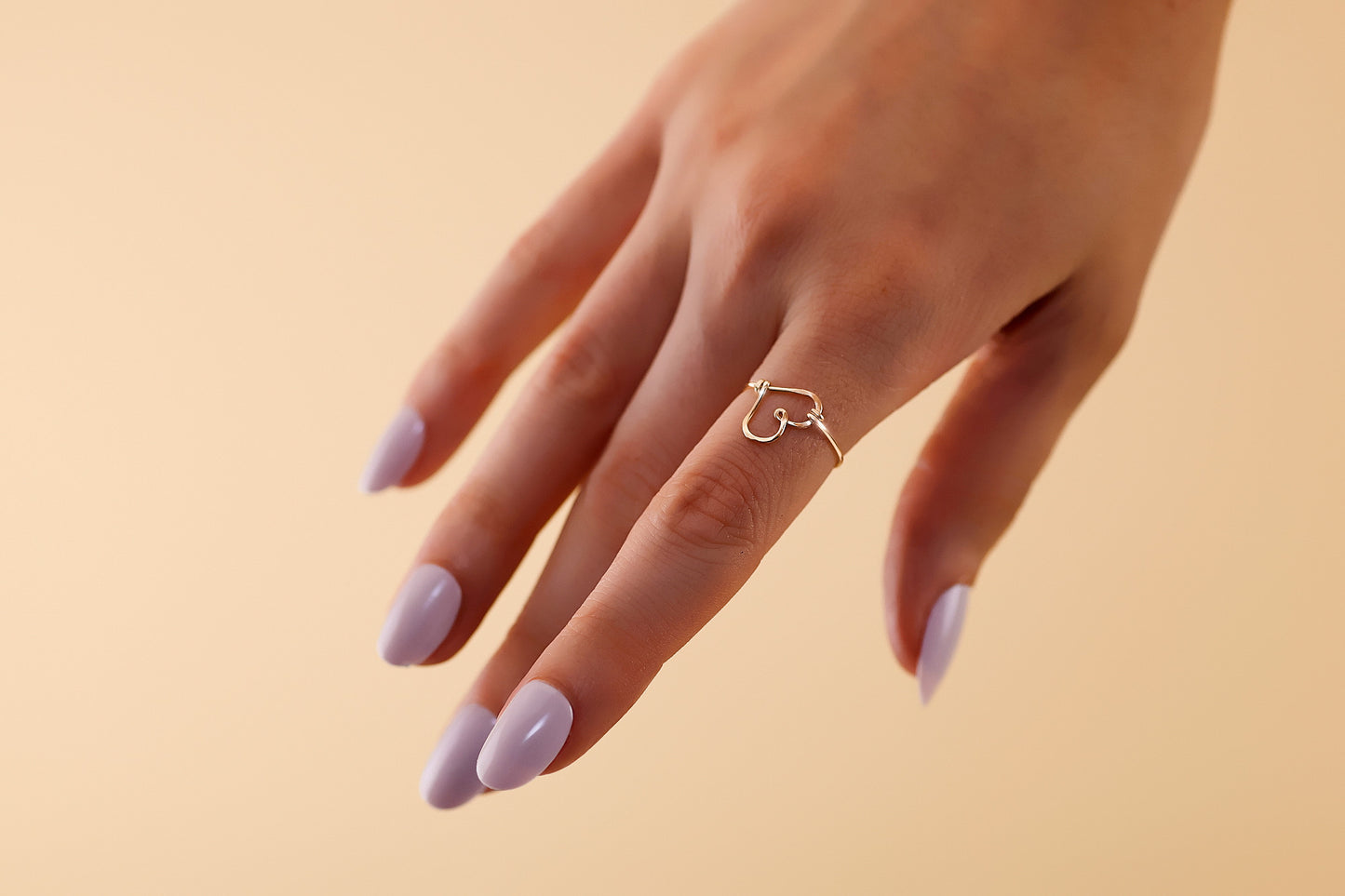 14 karat Gold Filled Big Hammered Heart Ring