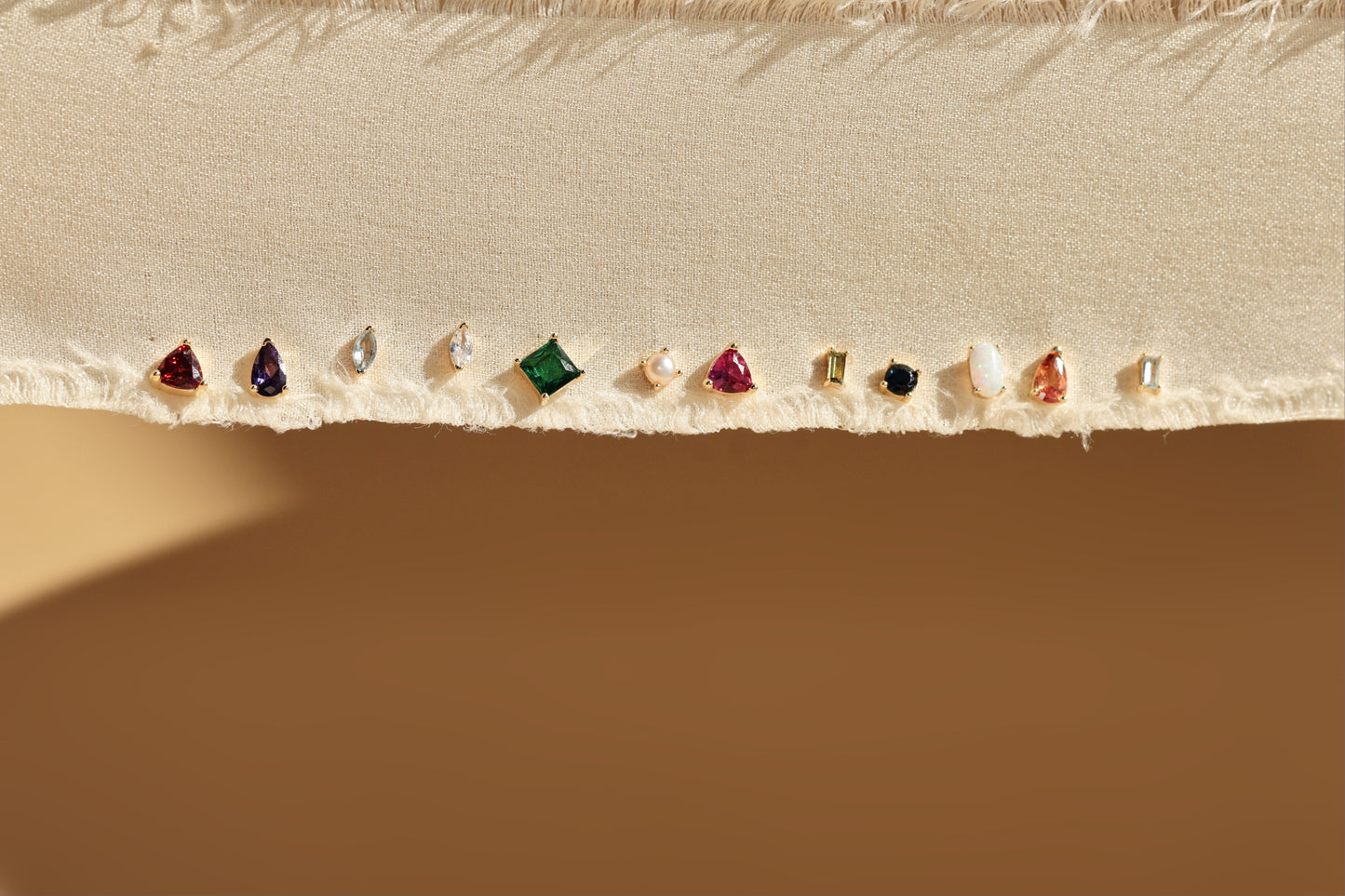 Tiny 18k Gold Studs Earrings AAAAA Zirconia · Birthstone Gemstones Earrings