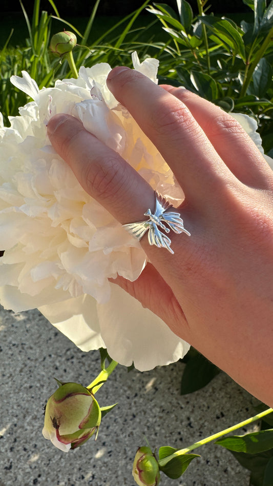 925 Sterling Silver Butterfly Bold Ring