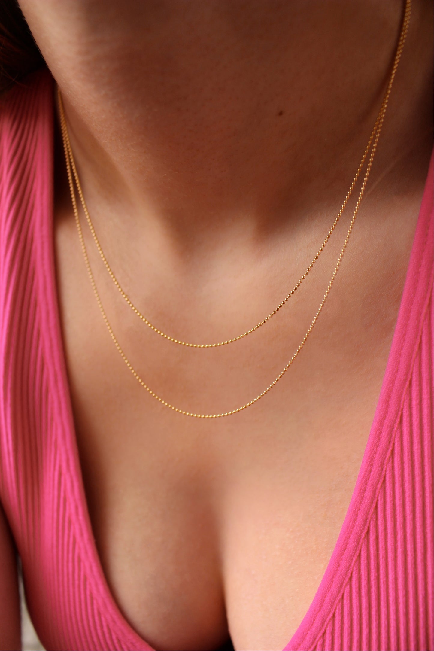 14k Gold Filled Ball Chain ∙ 1mm ∙ Dainty Gold Necklace