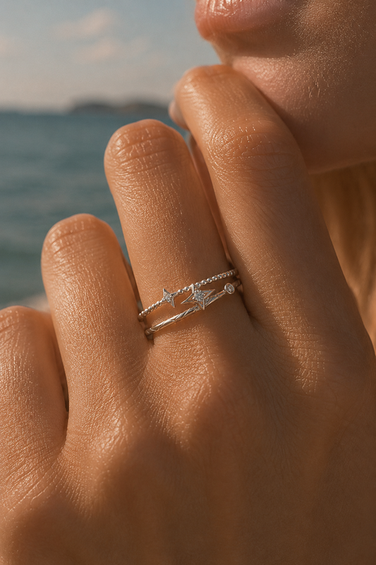 925 Star Celestial Double Ring Constellation Stars Cluster