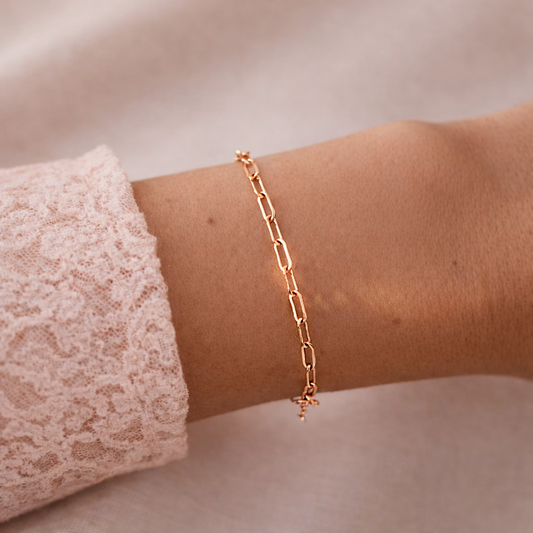 14k Rose Gold Filled Bracelet ∙ 2.5mm Paperclip Adjustable Bracelet
