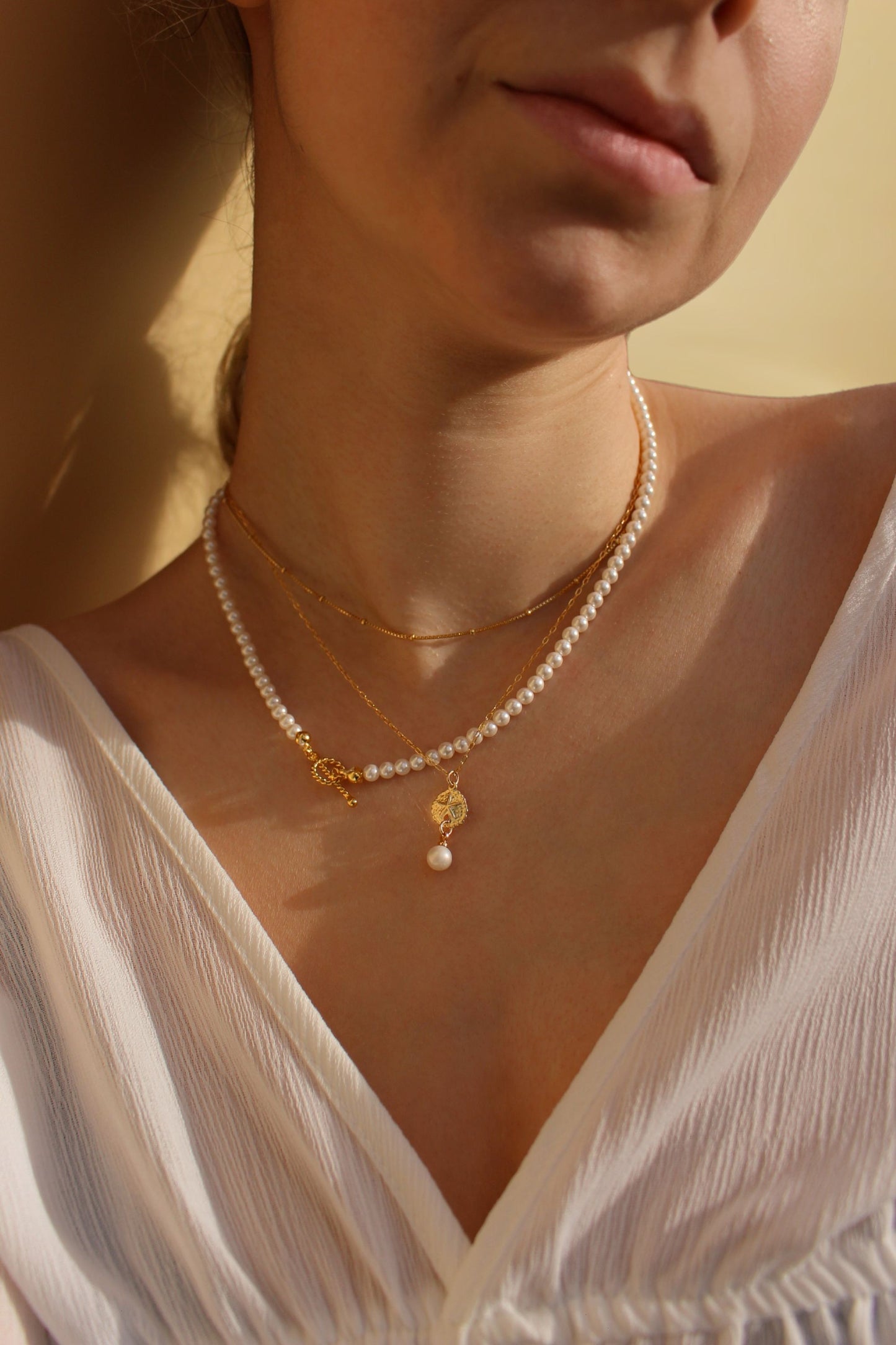 MANON - Authentic S925 Sterling Pearl Necklace ∙ 4mm 6mm 8mm