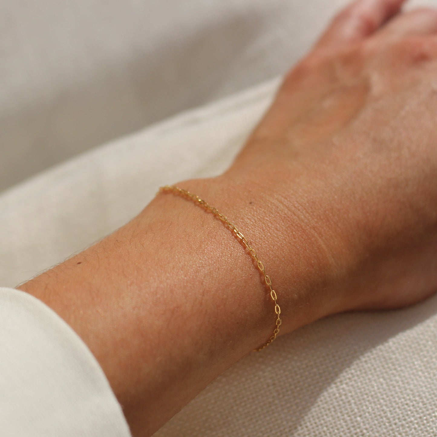 14k Gold Filled Rectangle Cable Chain Bracelet ∙ 1.2mm