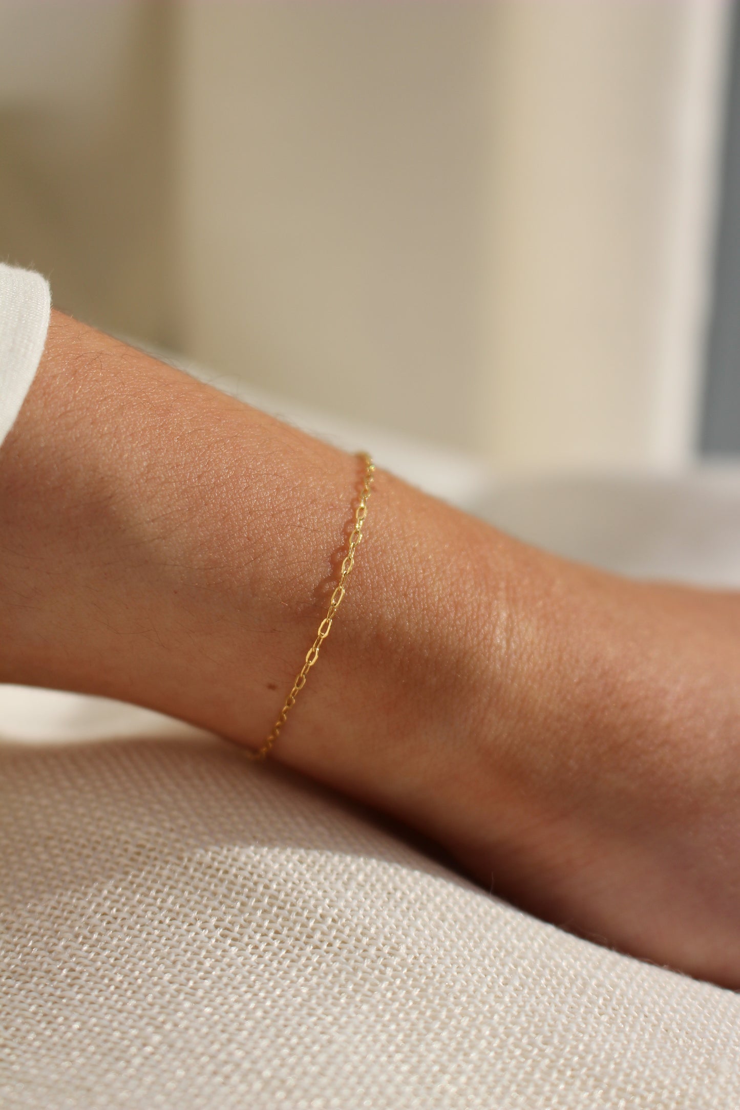 14k Gold Filled Rectangle Cable Chain Bracelet ∙ 1.2mm