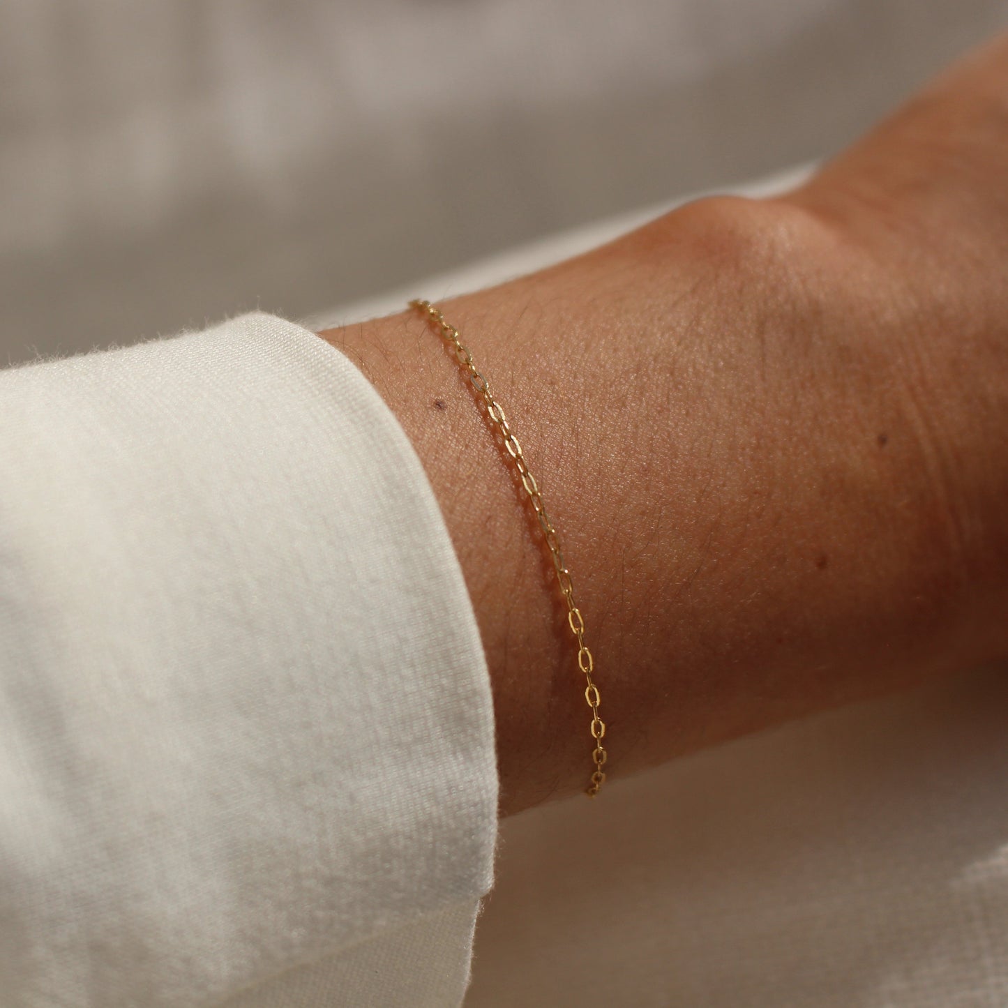 14k Gold Filled Rectangle Cable Chain Bracelet ∙ 1.2mm