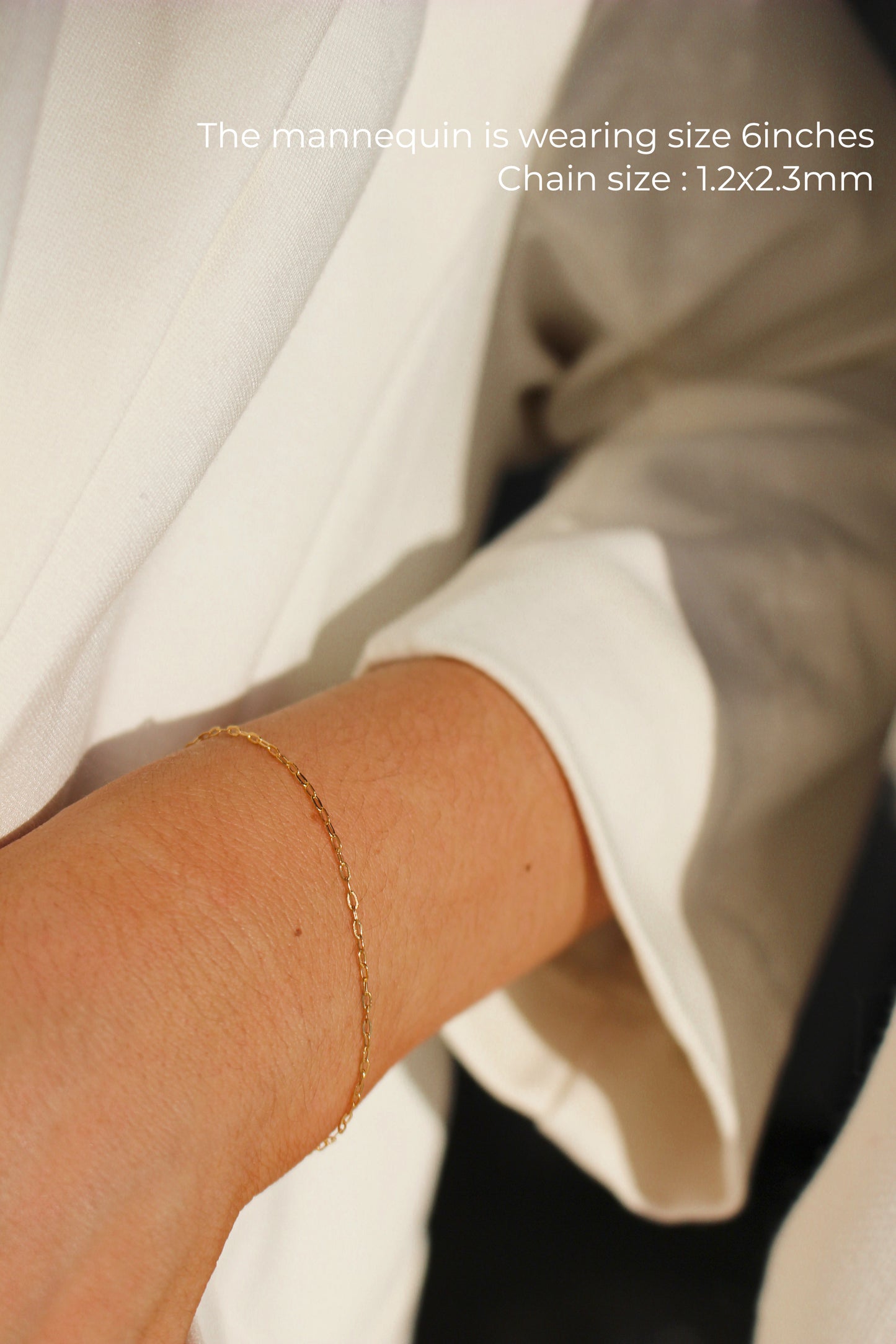 14k Gold Filled Rectangle Cable Chain Bracelet ∙ 1.2mm