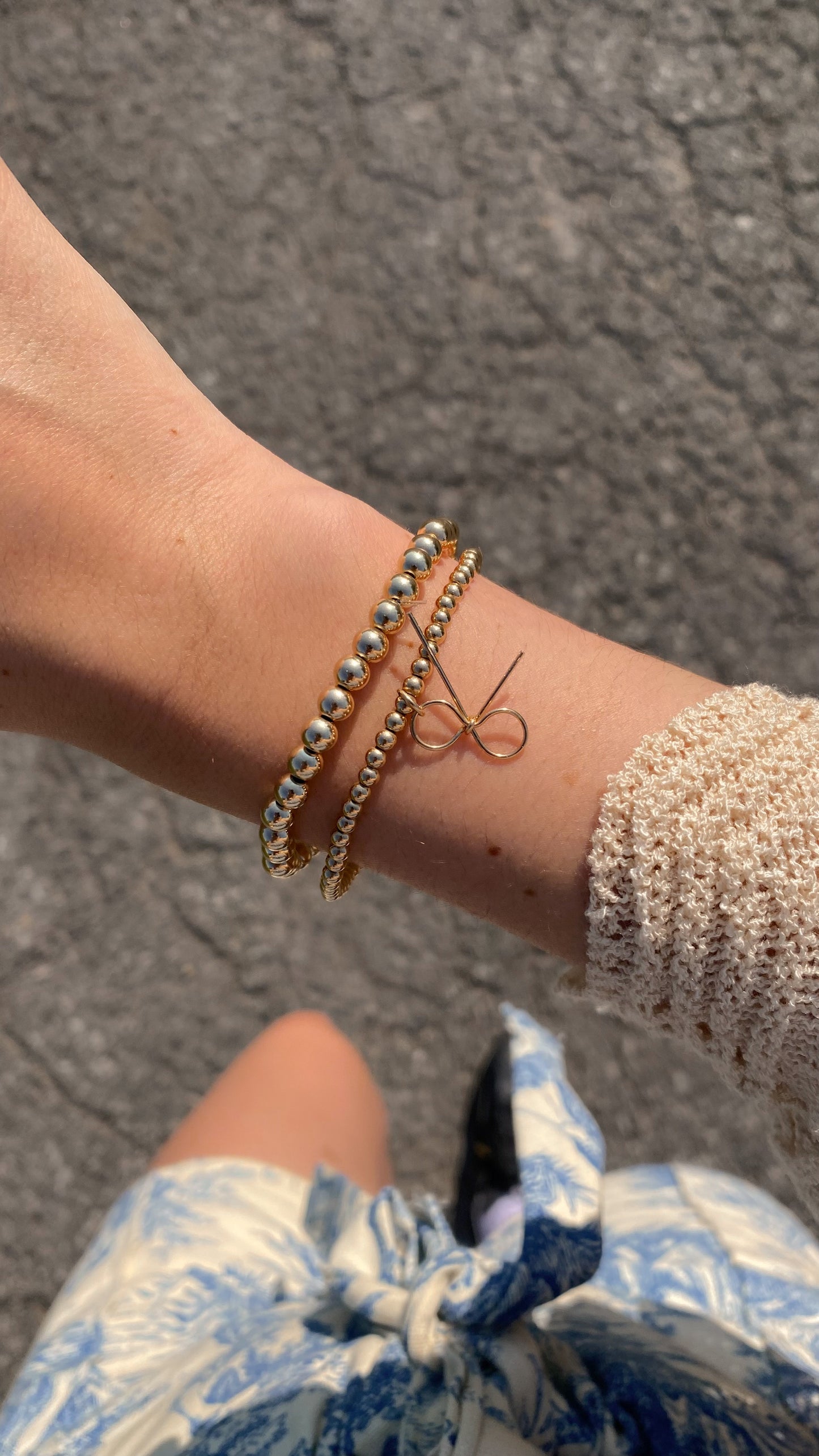 Bow Knot Ball Bracelet in 14k Gold Filled · Ribbon Jewelry