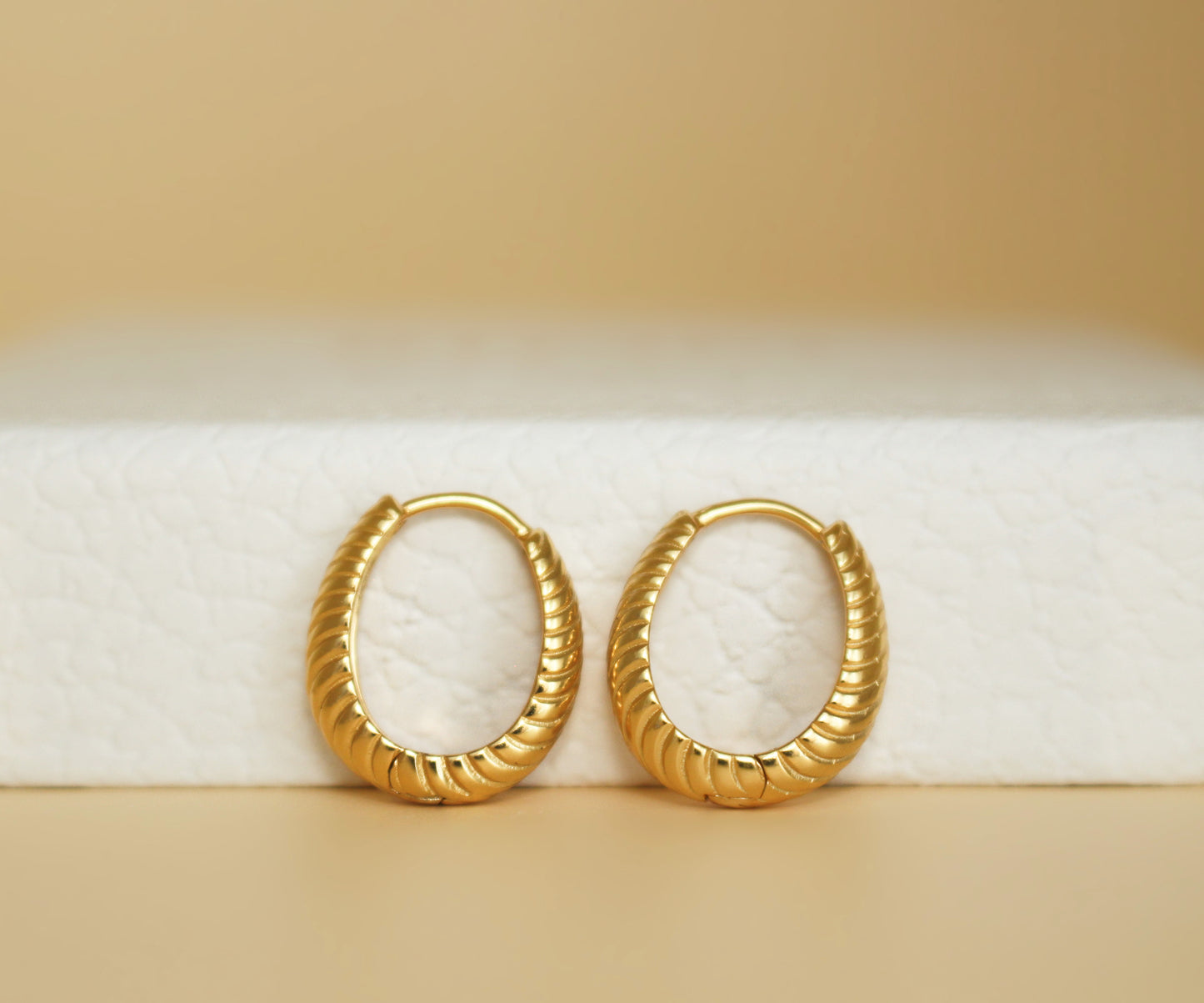 SELENA - Minimal Twisted Hoops in 925 Sterling Silver Filled ∙ 18k Gold Daily Wear Earrings ∙ Croissant Hoop