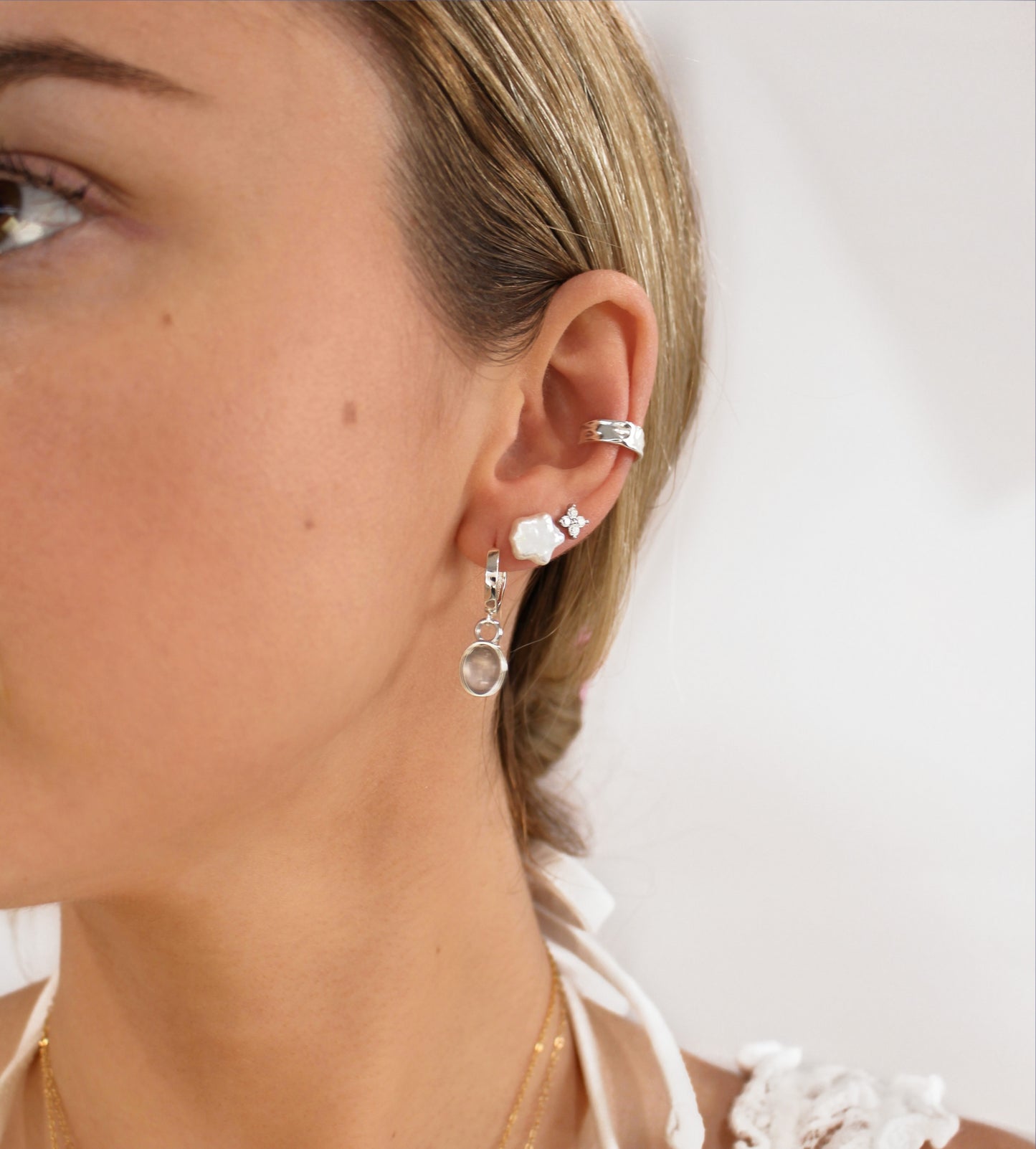 Thick Irregular 925 Sterling Silver Gold Simple Adjustable Ear Cuff