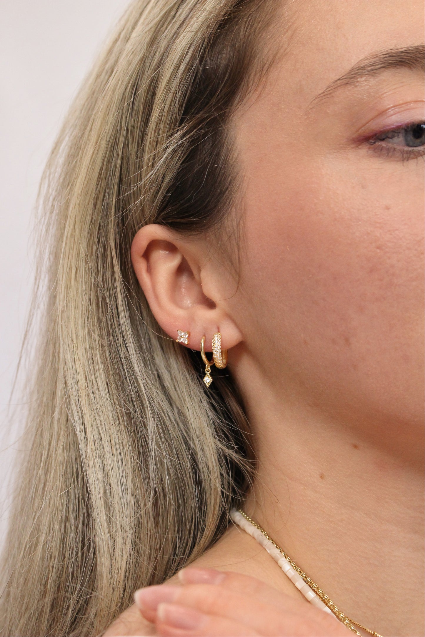 Minimalist Dangling Diamond Hoops Earrings in 18k Gold ∙ Sterling silver Arrow Spike Huggies