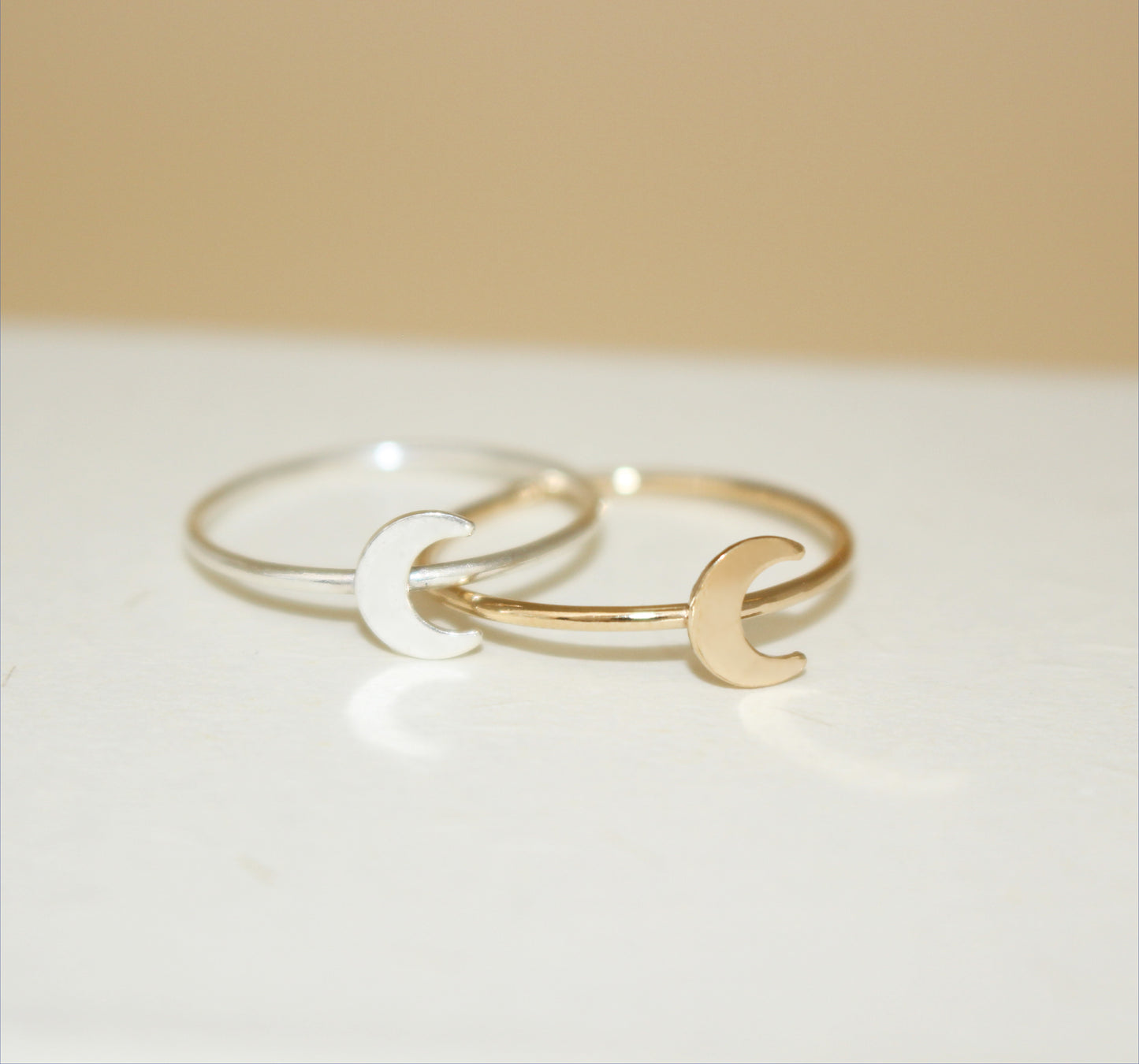 Mistic Half Moon Ring in 14k Gold Filled or 925 Sterling Silver