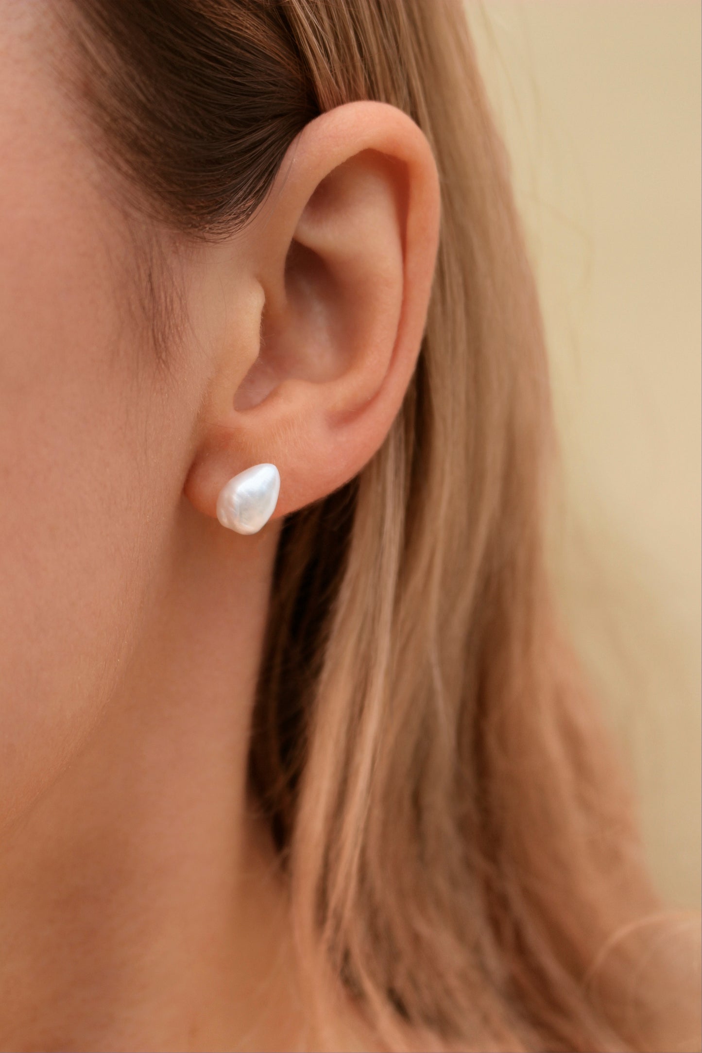 Star Shape Fresh Water Baroque Pearl Studs Earrings