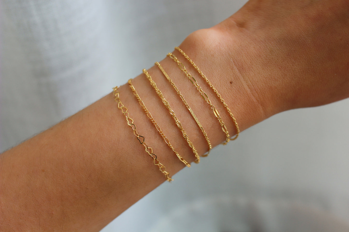 14 karat Gold Filled Waterproof Chain Bracelets For Her