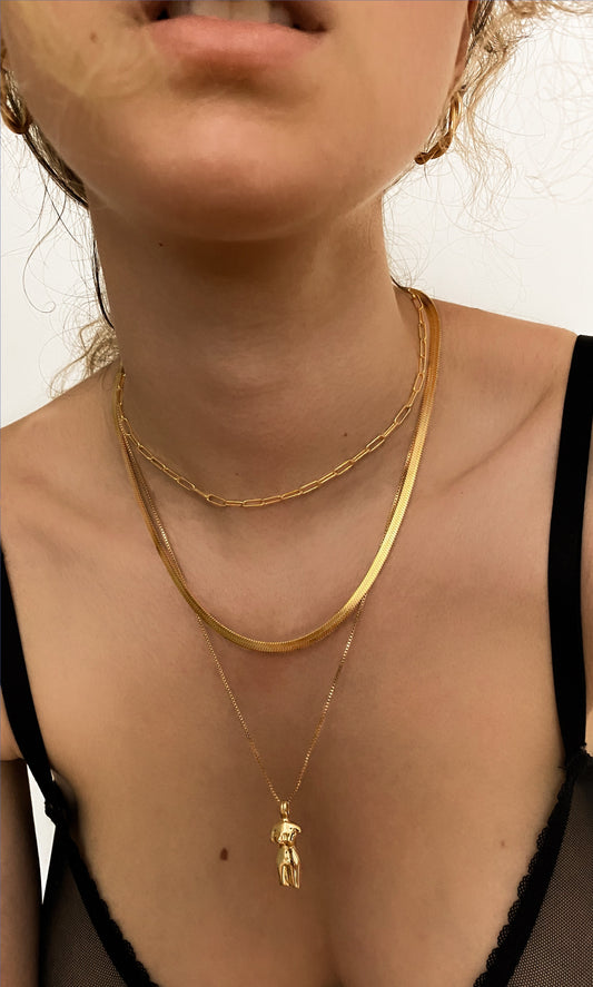 14k gold filled necklace ∙ Paperclip chain ∙ 3*8.8 mm