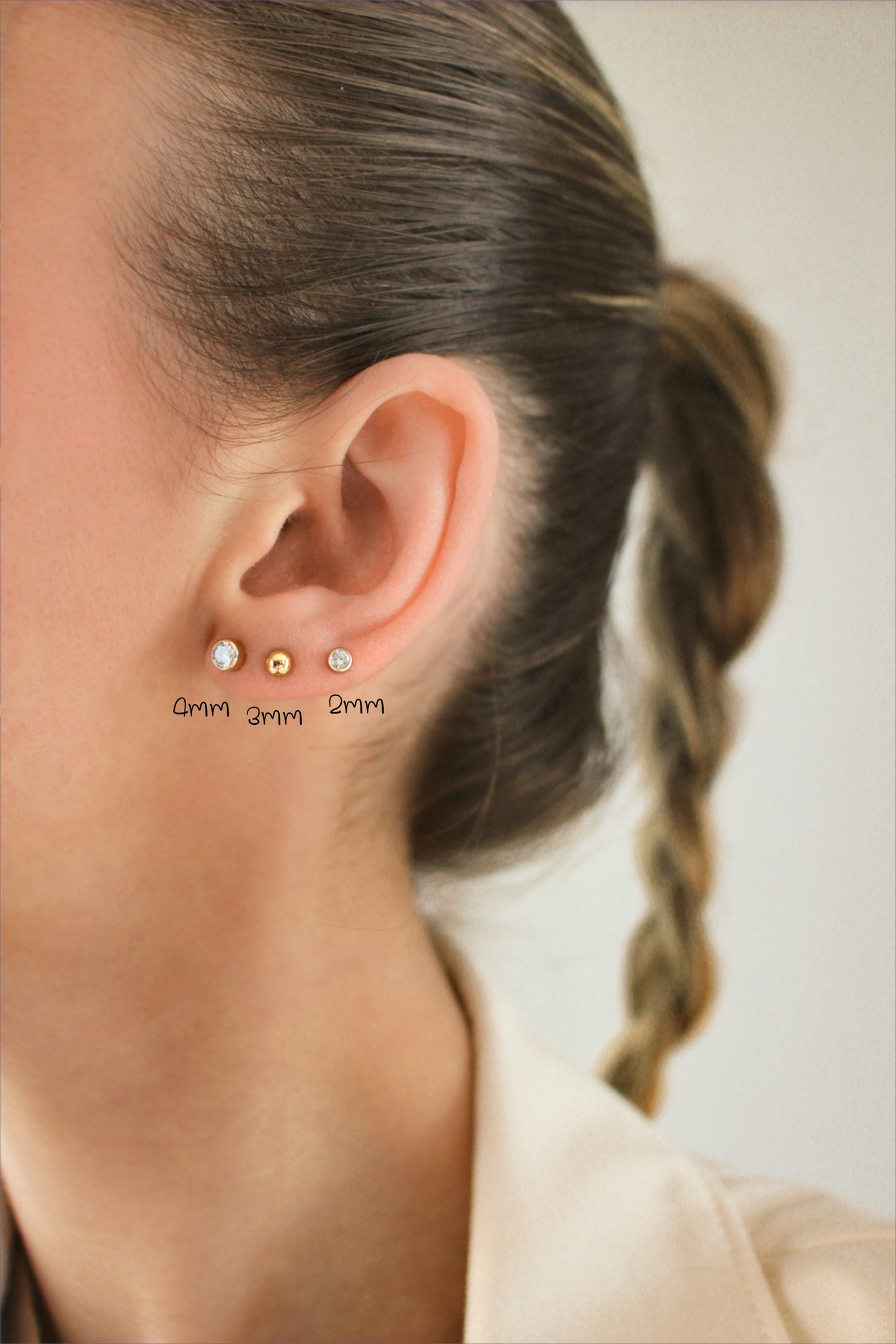 Boucles d'oreilles à tige en or rempli 14 carats ∙ 2 - 3 - 4 - 5 mm