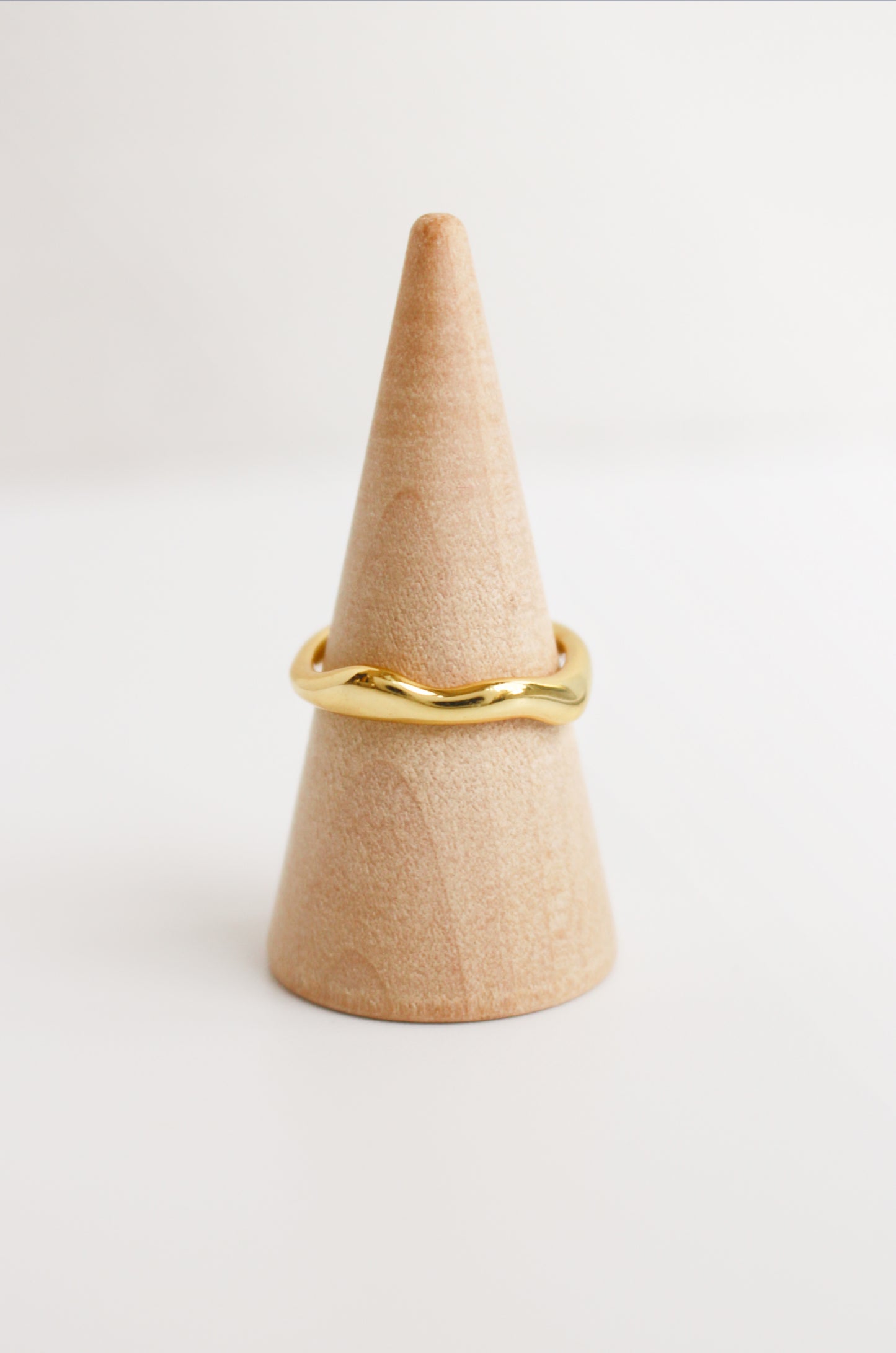 925 Sterling Silver Water Element Ring ∙ Wavy Ring ∙ Plain Curved Abstracted Ring