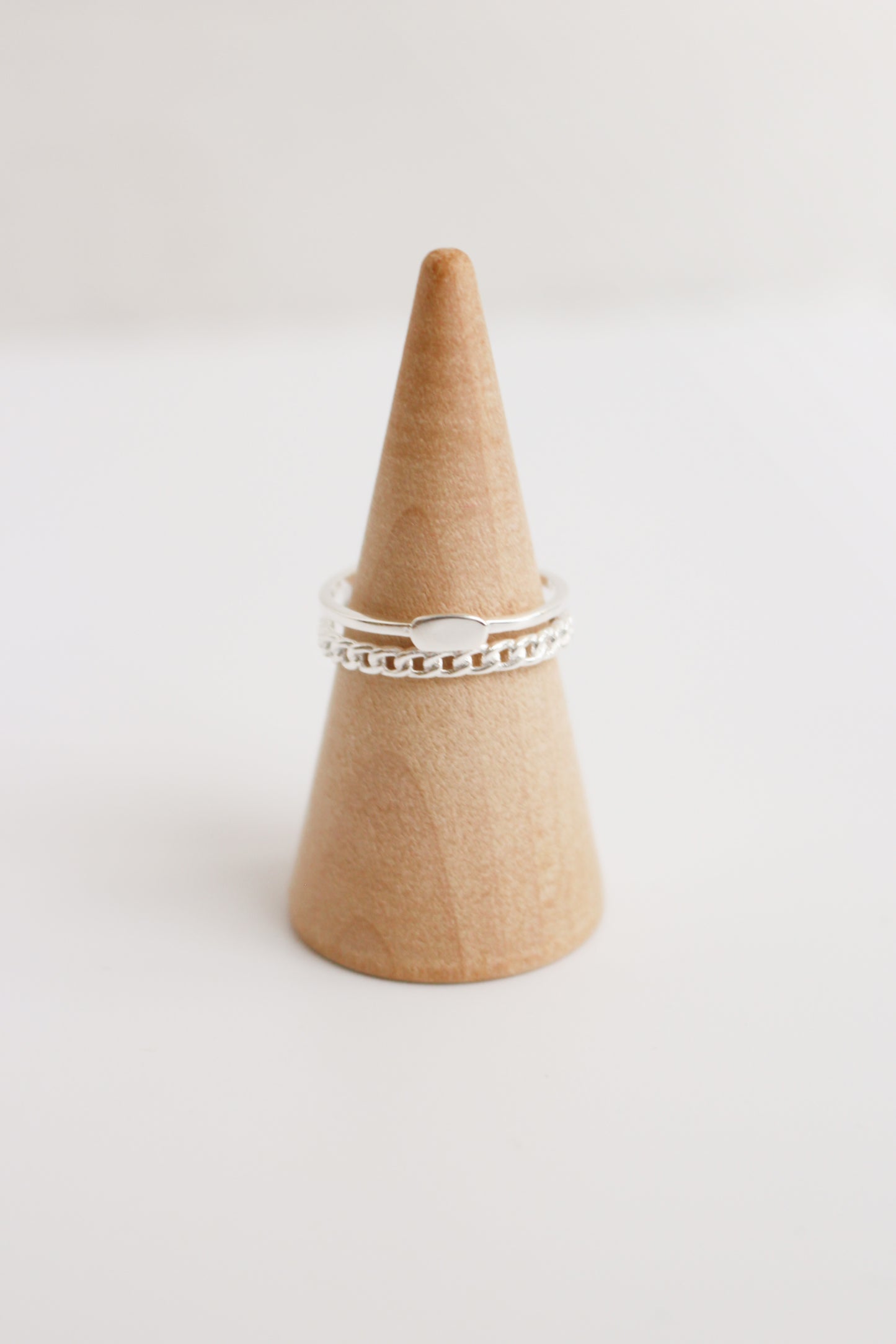 18K, 925 Sterling Silver Double Layer Rings