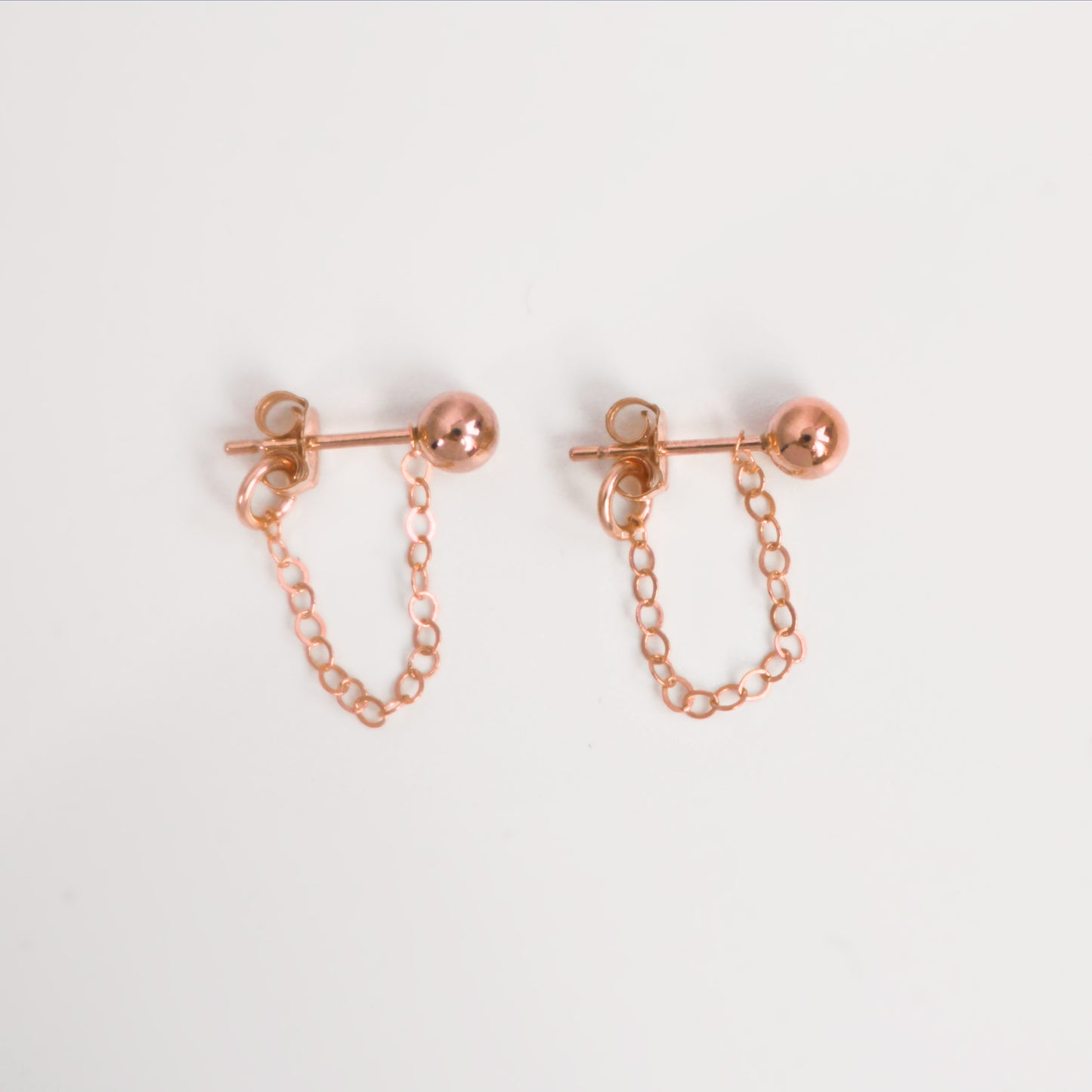 Front Back Chain Earrings in 14k Gold Filled ∙ Ball Studs
