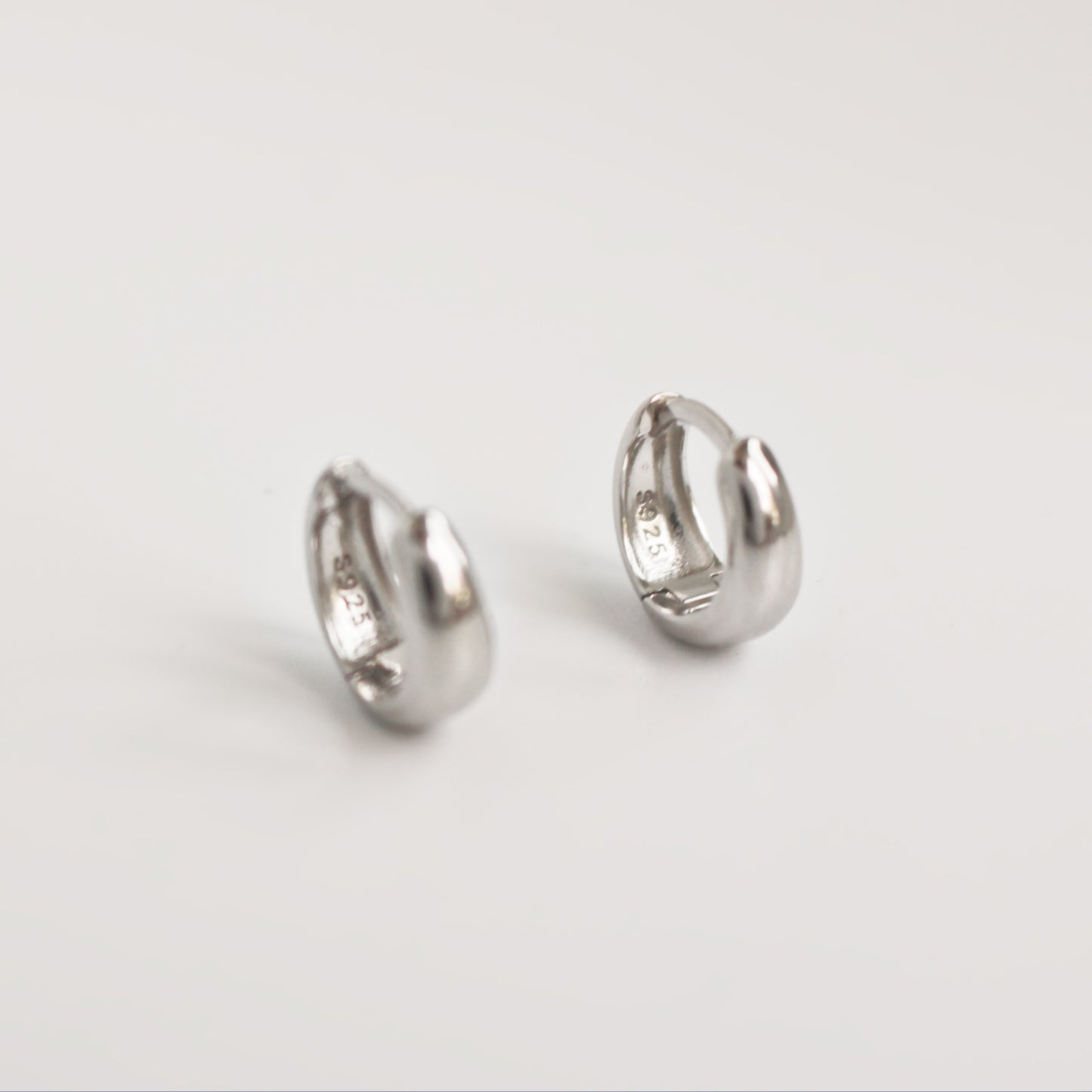 925 sterling silver Hoops Earrings ∙ 12mm Minimalist Simple Earrings