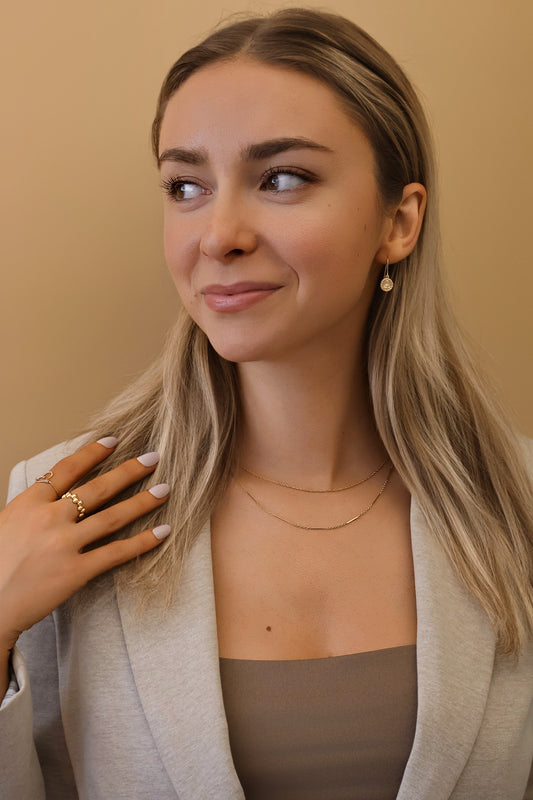 14k Gold Filled Virgin Mary Drop Coin Dangle Earrings