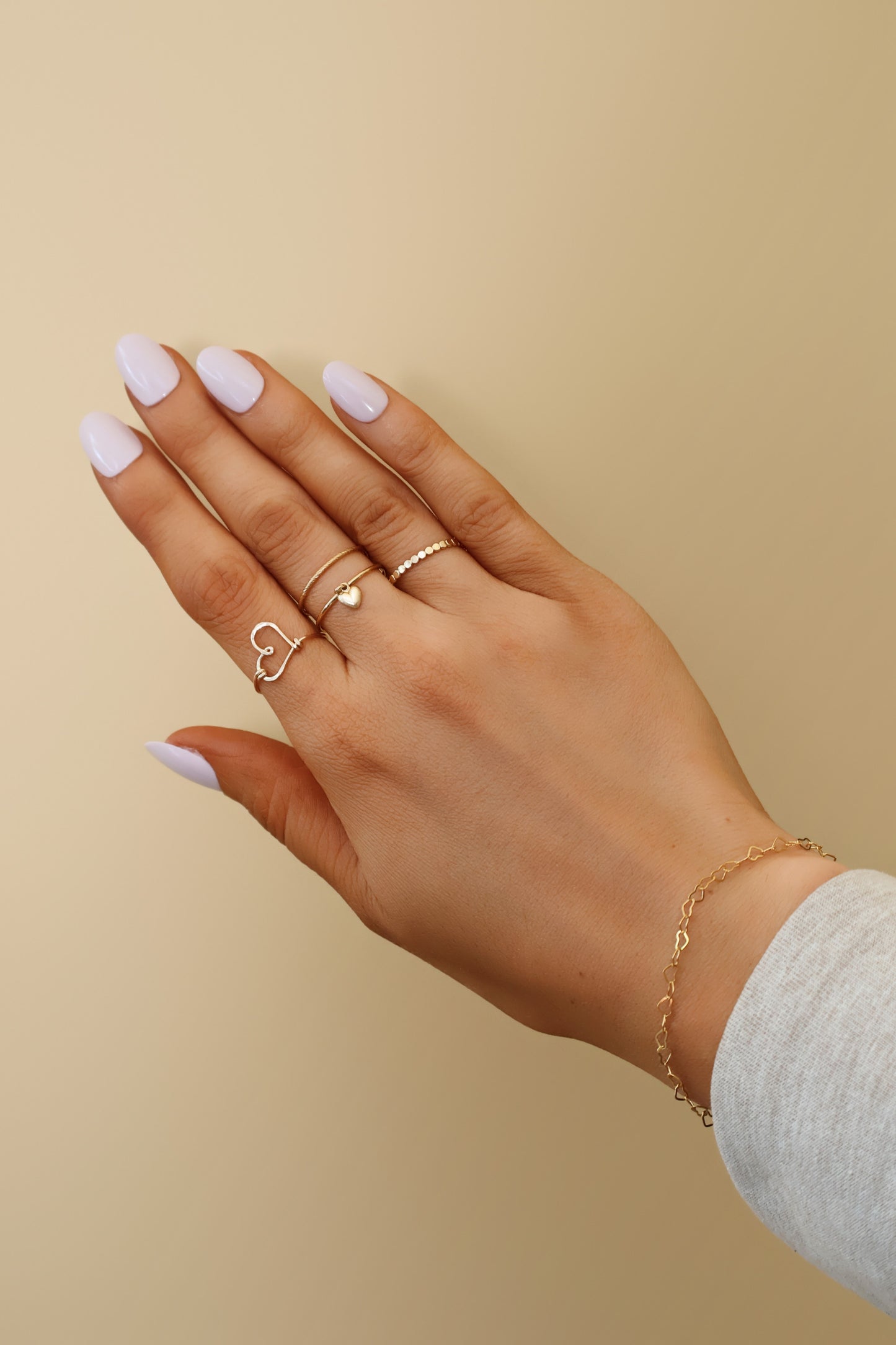 14 karat Gold Filled Big Hammered Heart Ring