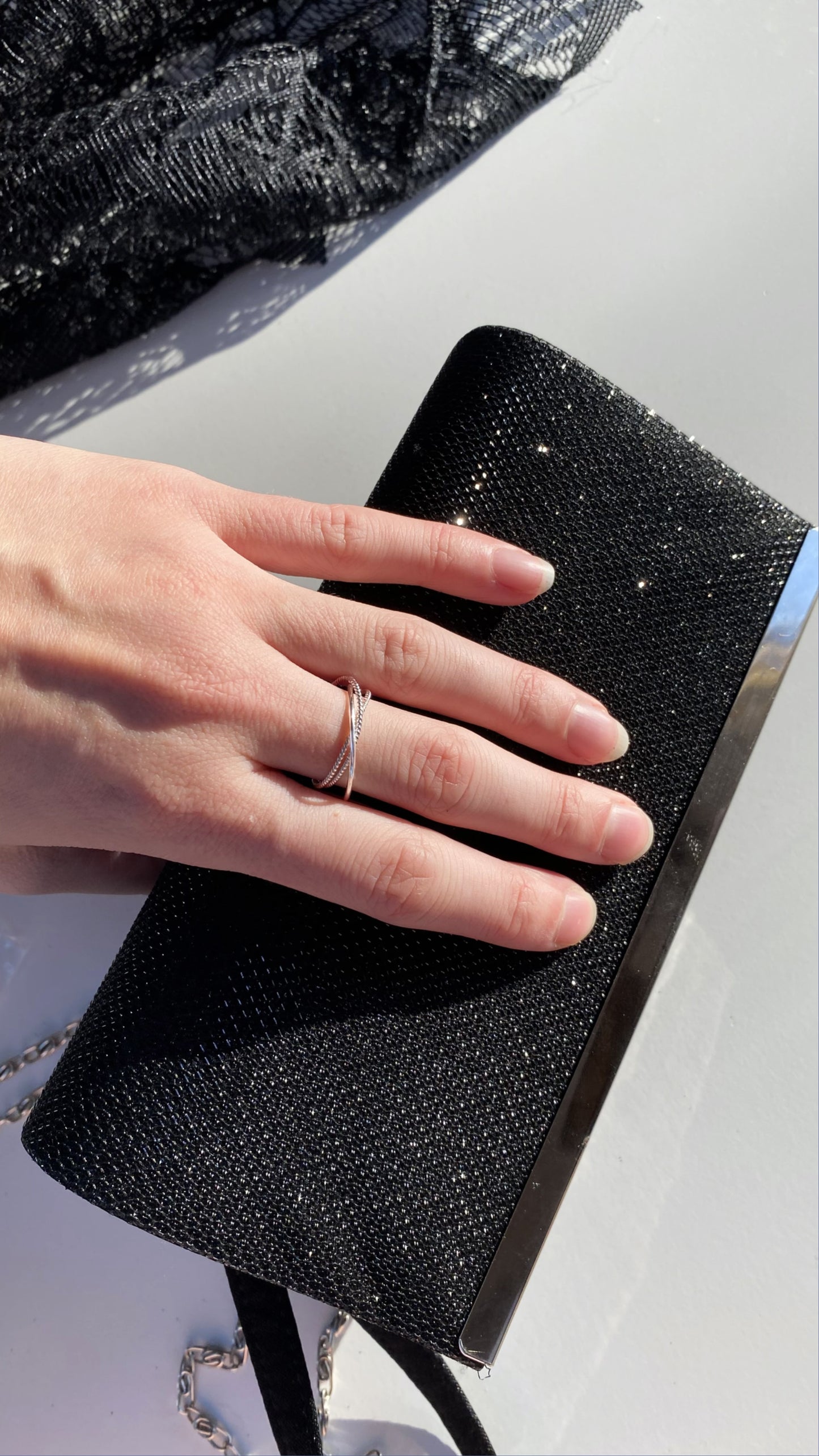 ALLIE - Pure Silvery And Shiny Minimalist Rings ∙ Set Of 3 Sterling Silver Ring ∙ High Quality Waterproof & Tarnish Free ∙ Thin Band Ring