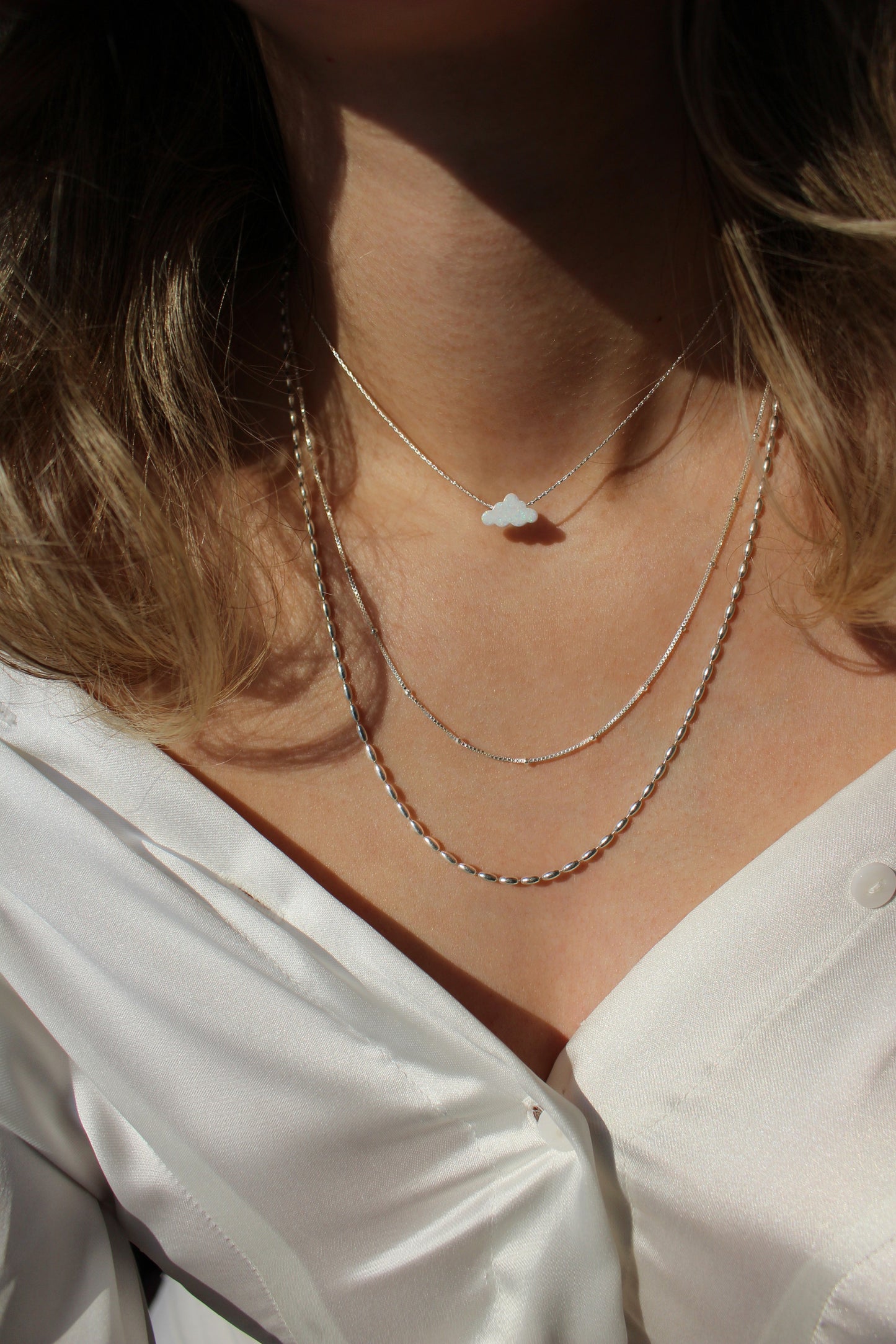 DREAMER - Cloud Opal Necklace ∙ White Opal Necklace ∙ Gold Filled Or Sterling Silver Necklace ∙ Fire Opal necklace