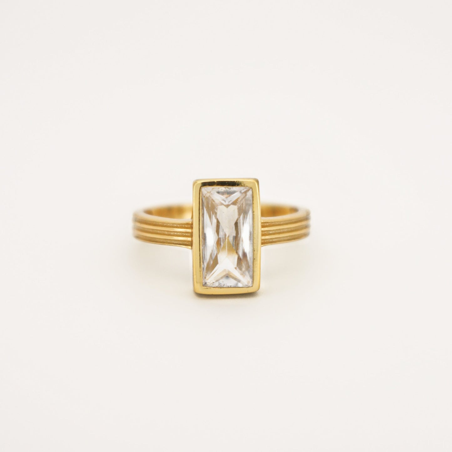DARCY - 925 Sterling Silver or Gold Elegant Open Baguette Ring For Women