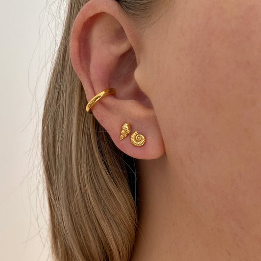 18k Gold Vermeil Ammonite Shell Stud Earrings