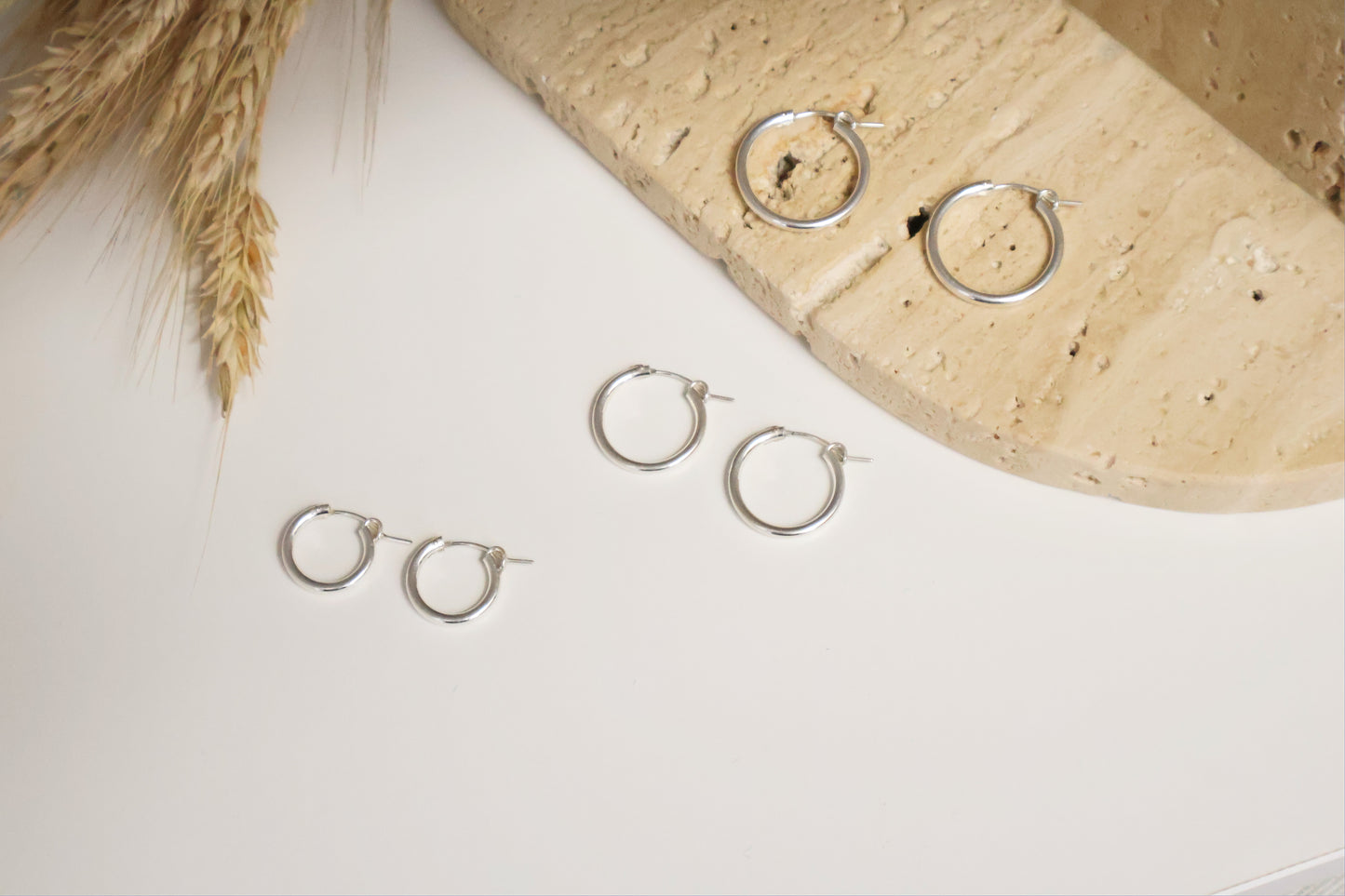 925 Sterling Silver Hypoallergenic Basic Tube Hoops Earrings