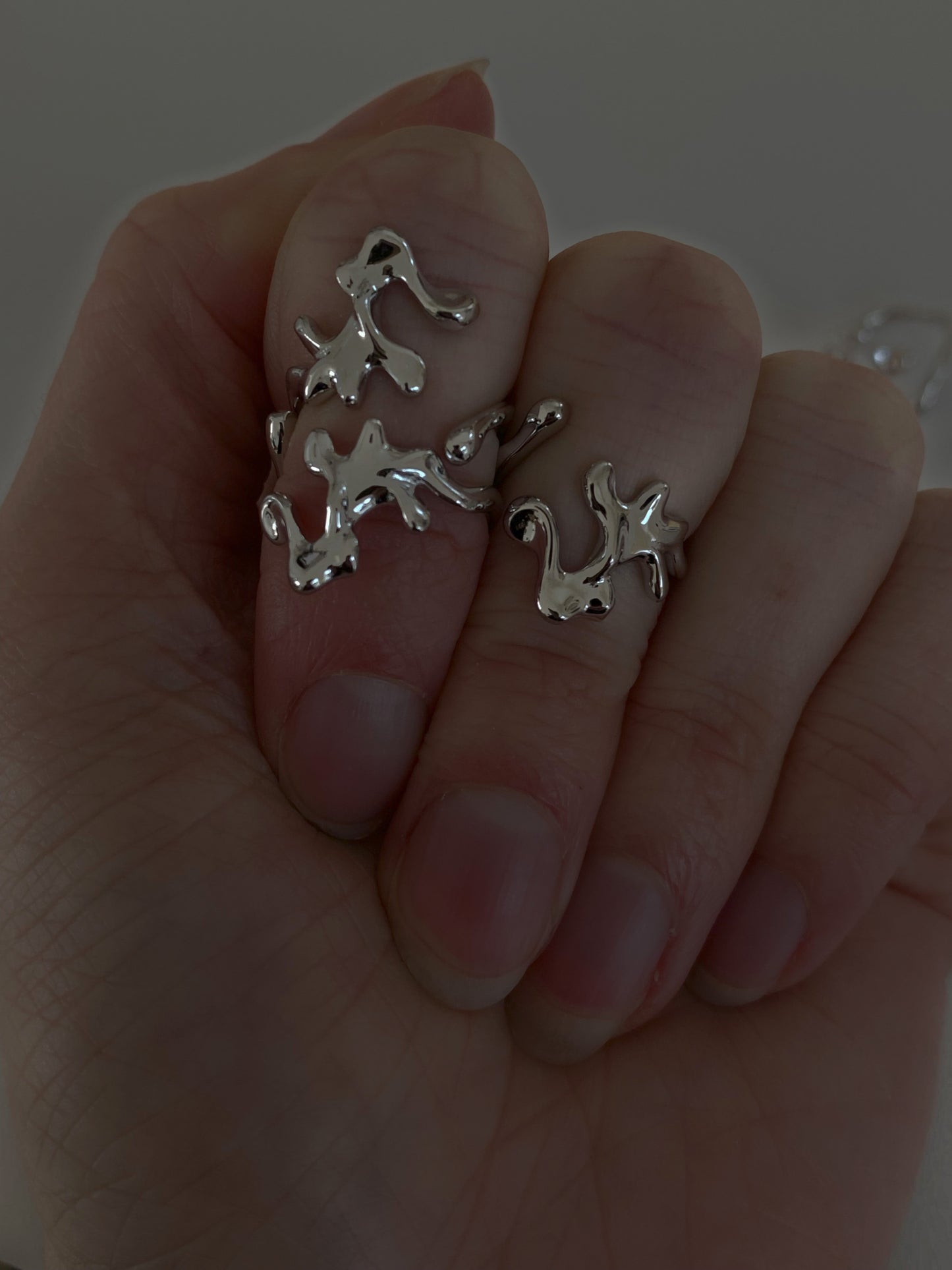 Water Element Ring in 925 Sterling Silver · Knuckle Ring