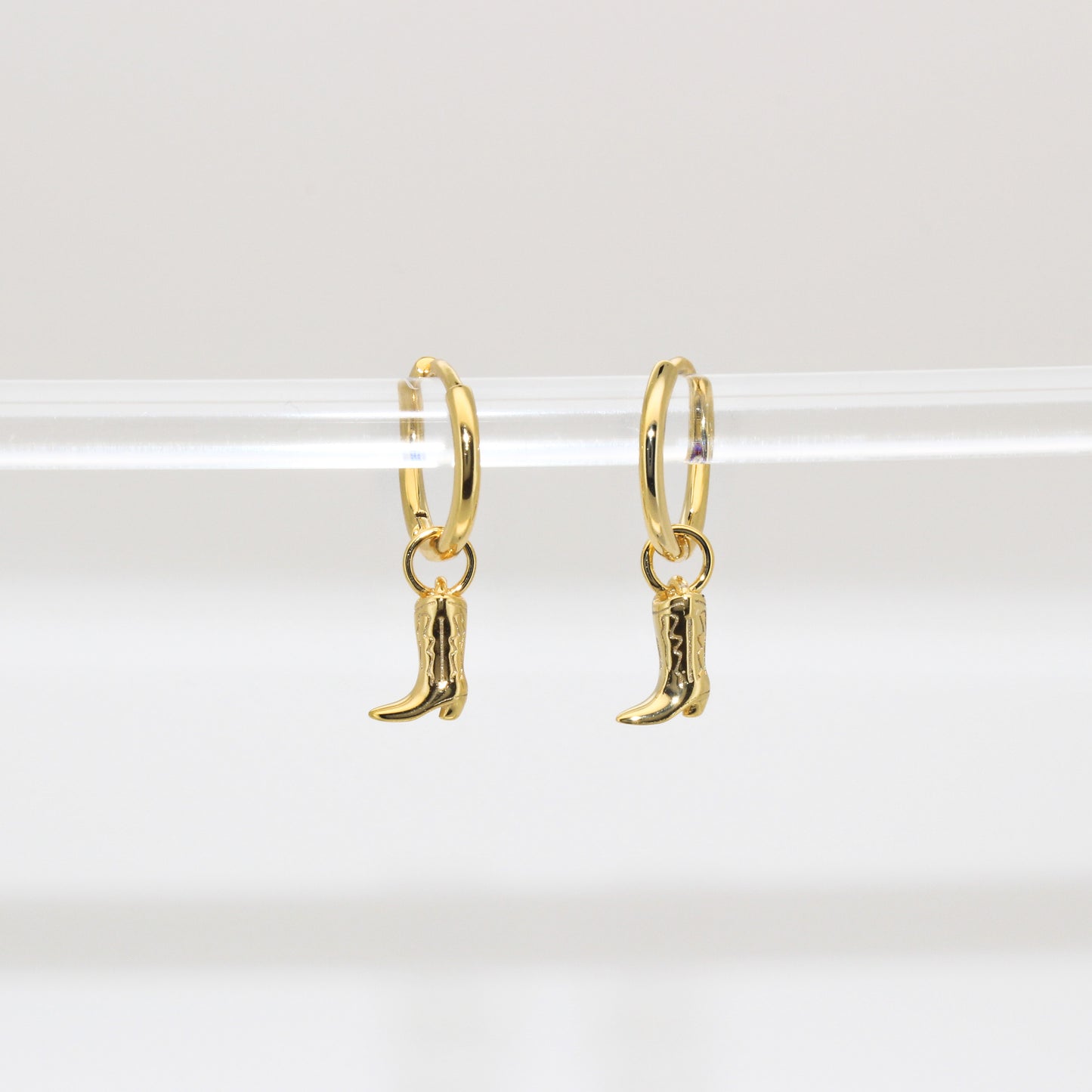 WESTERN - 925 Sterling Silver Country Earrings 18k Set · Cowboy Hat Horse Stud and Hoop