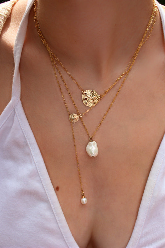 Abundance Charm ∙ 14k Gold Filled Sea Shell Necklace ∙ Sea lovers medallion