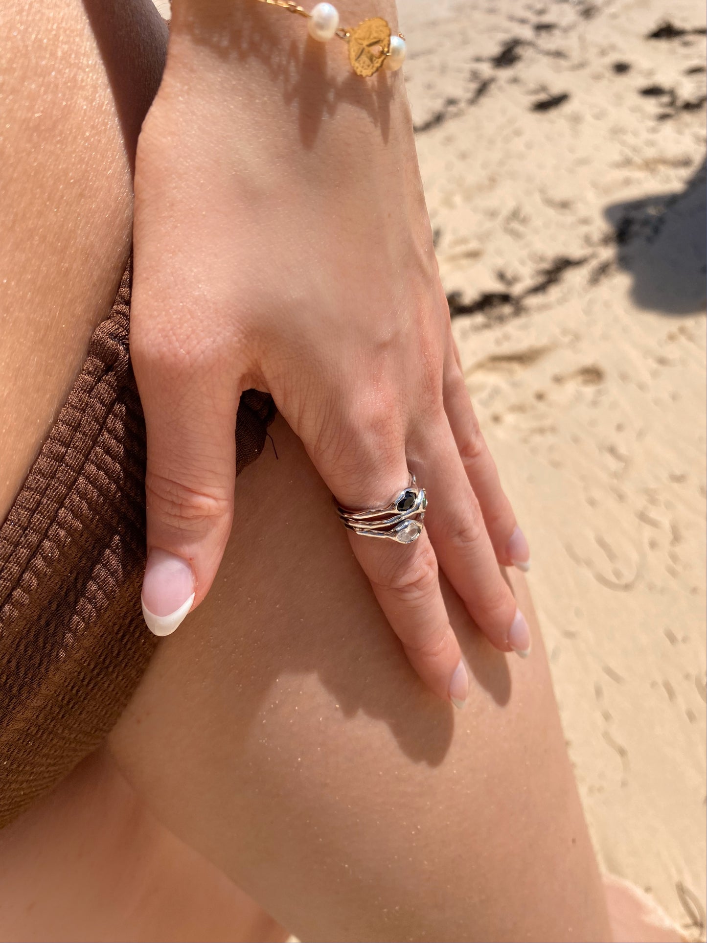 TRESOR - Sparkling Zirconia Ring in 925 sterling silver ∙ Water Element