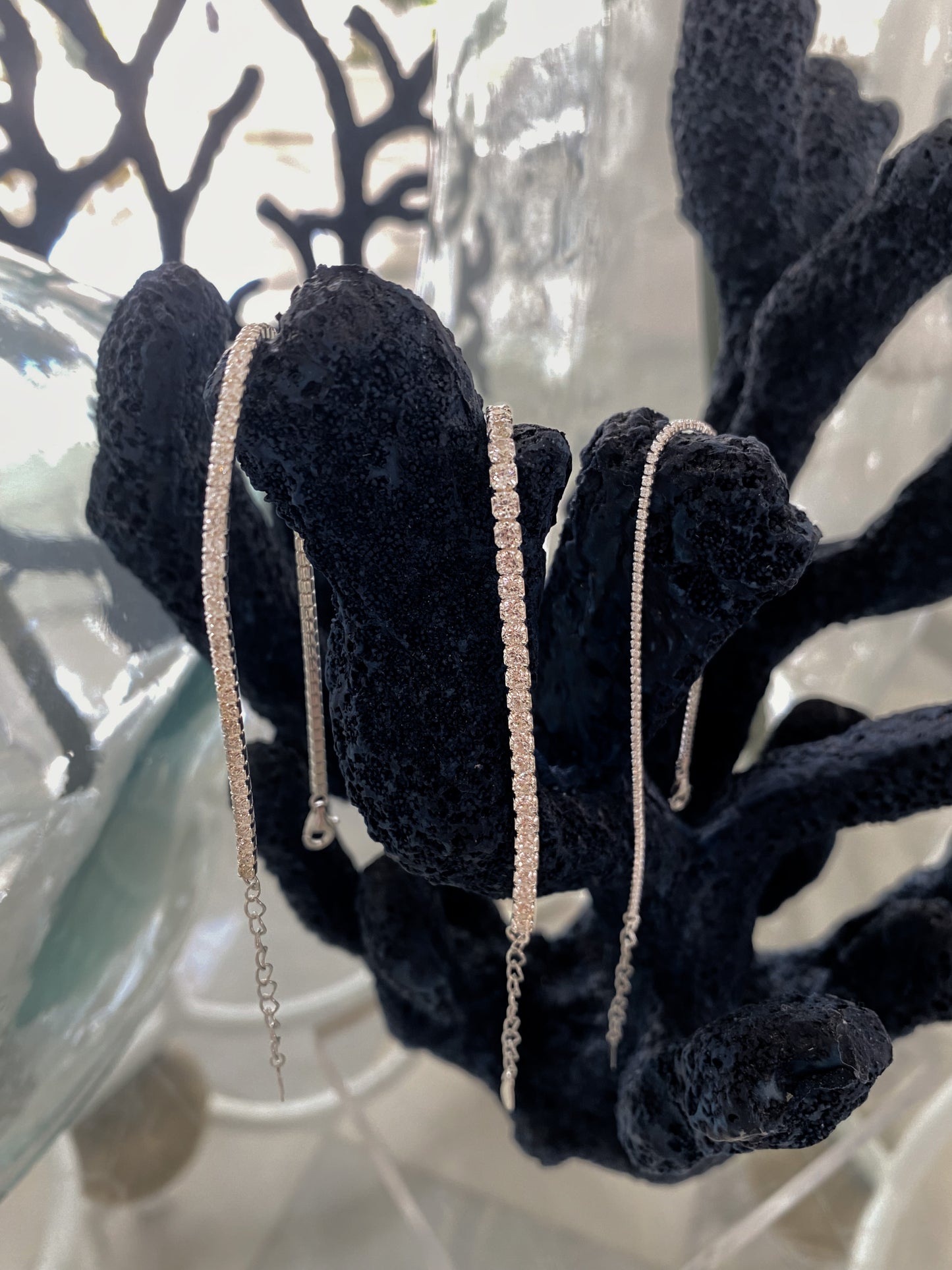 Sparkling Tennis Bracelet in 925 Sterling Silver 1mm 2mm 3mm
