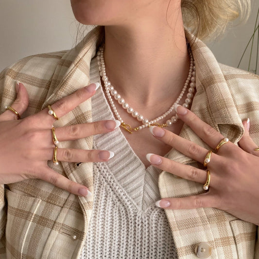 COCO - 925 Sterling Silver Solitaire Pearl Ring