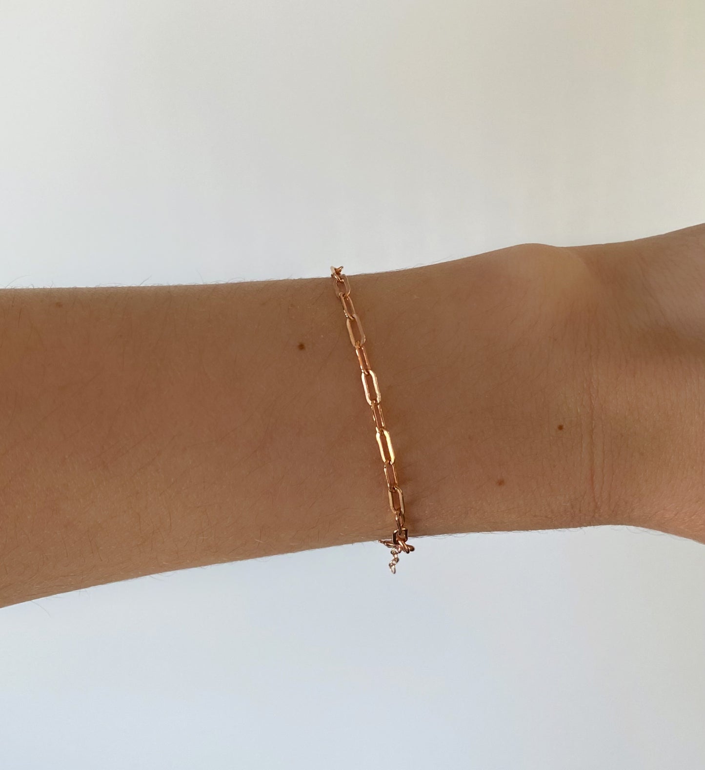 Bracelet trombone rempli d'or rose 14 carats ∙ Chaîne de trombone minimaliste en or rose