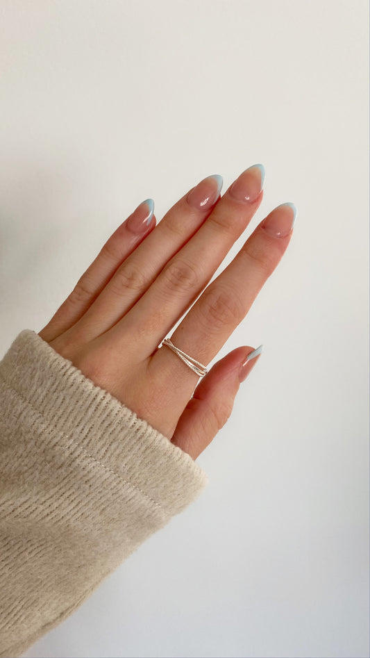 ALLIE - Pure Silvery And Shiny Minimalist Rings ∙ Set Of 3 Sterling Silver Ring  ∙ High Quality Waterproof & Tarnish Free ∙ Thin Band Ring
