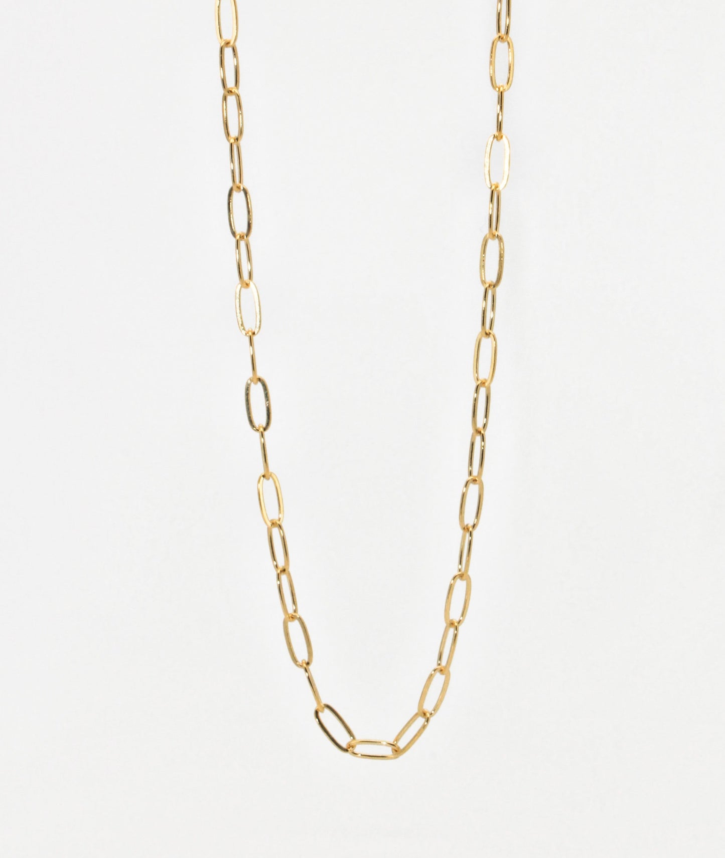 Waterproof ∙ 14k gold filled Paperclip Necklace ∙ Basic Thin Chain ∙