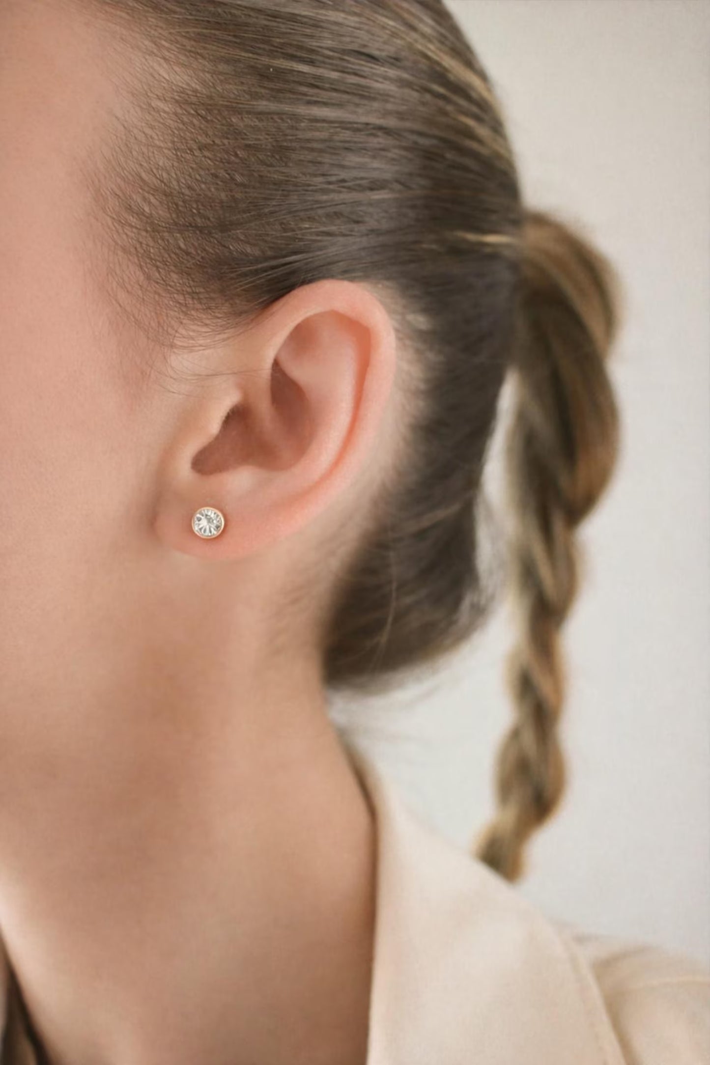4mm 14k Rose Gold Filled Round Zircon Studs