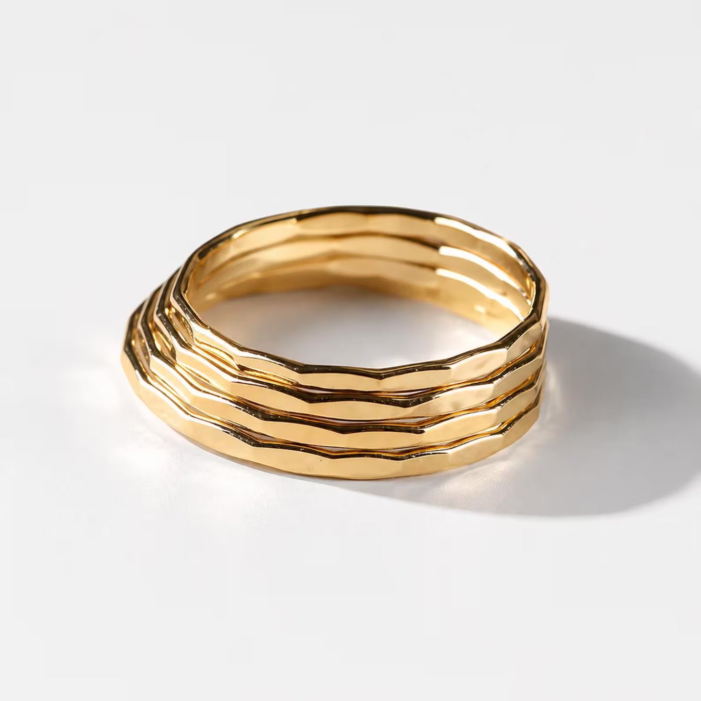 14k Gold Filled Hammered Stacking Band Ring